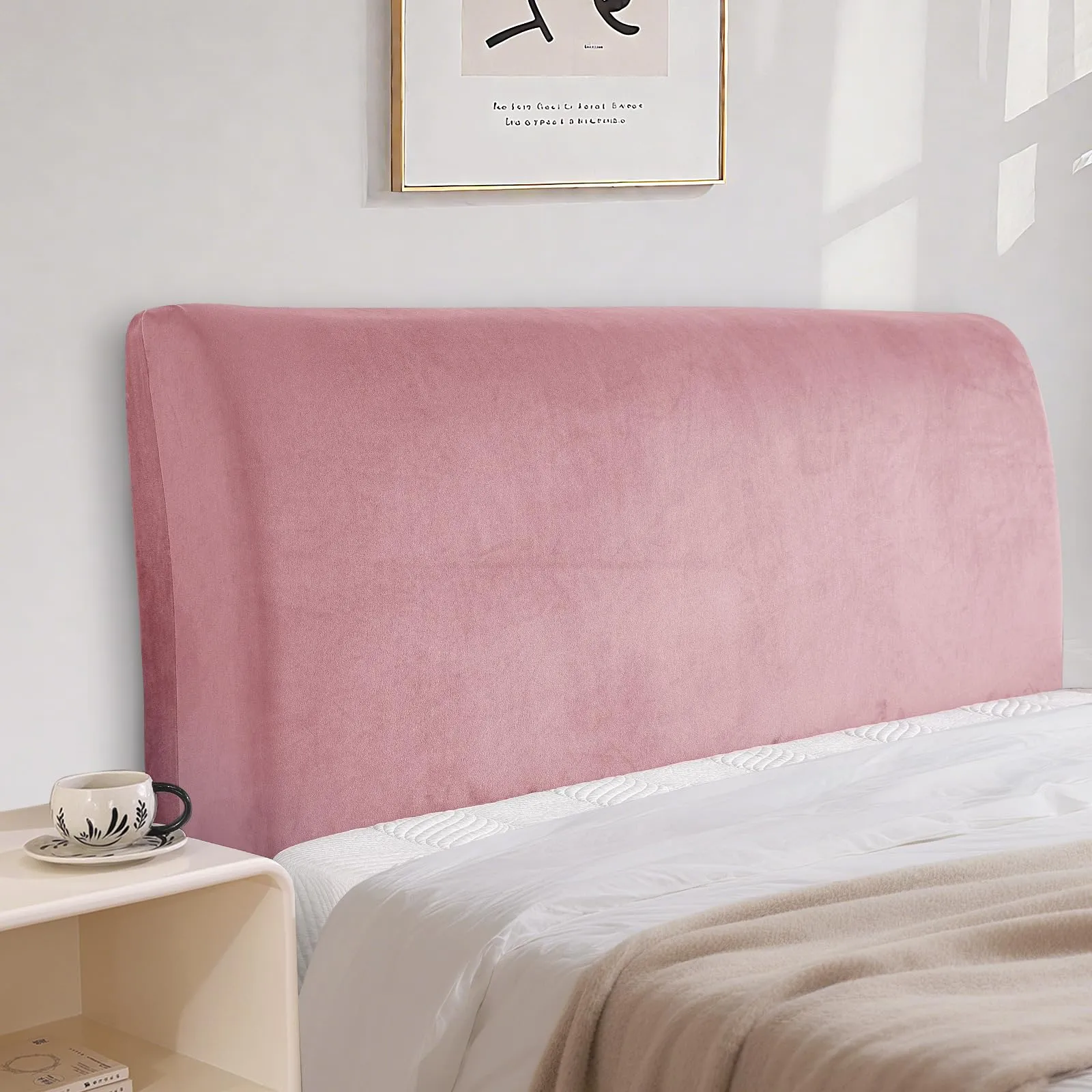 CYCMACO Copri Testata Letto Universale in Velluto, 200cm, Rosa - immagine 1
