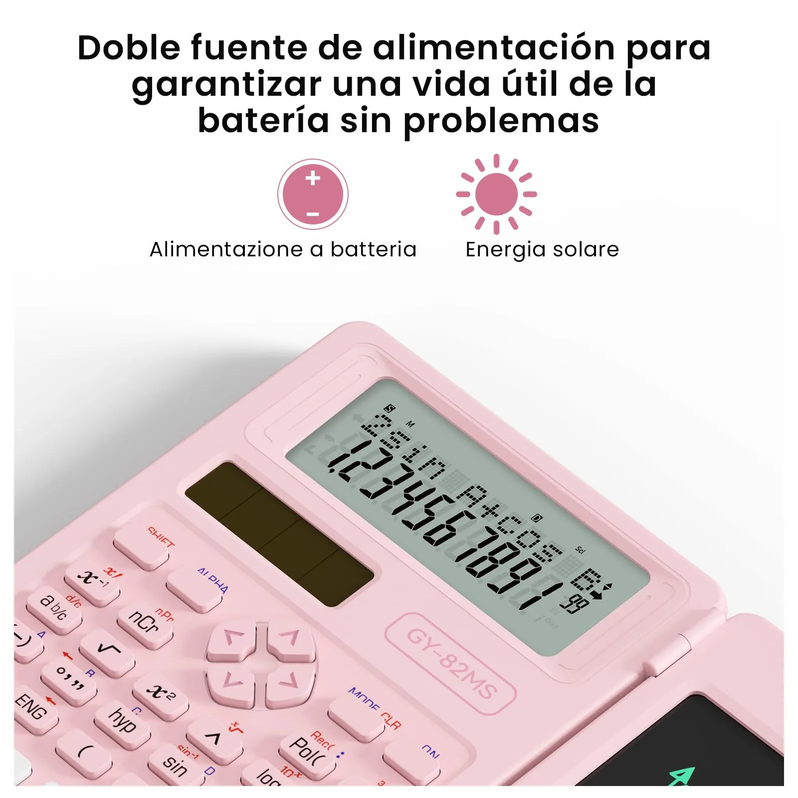 ROATEE 82MS Calcolatrice Scientifica Pieghevole con Blocco Note LCD e Display a 2 Righe - immagine 4