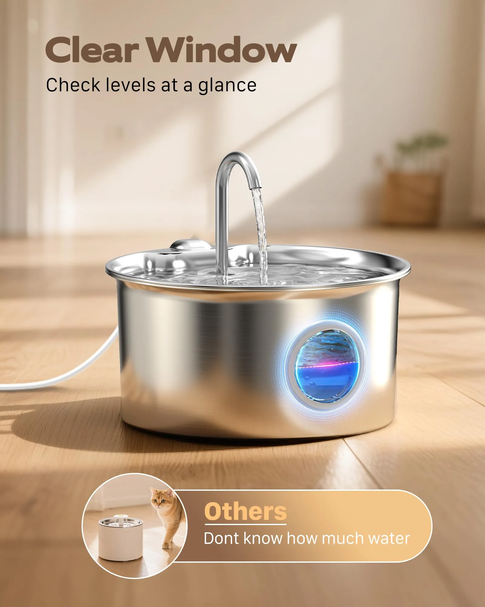 ATMZIQXR Fontanella per Gatti in Acciaio Inox 2.6L S18 - immagine 5