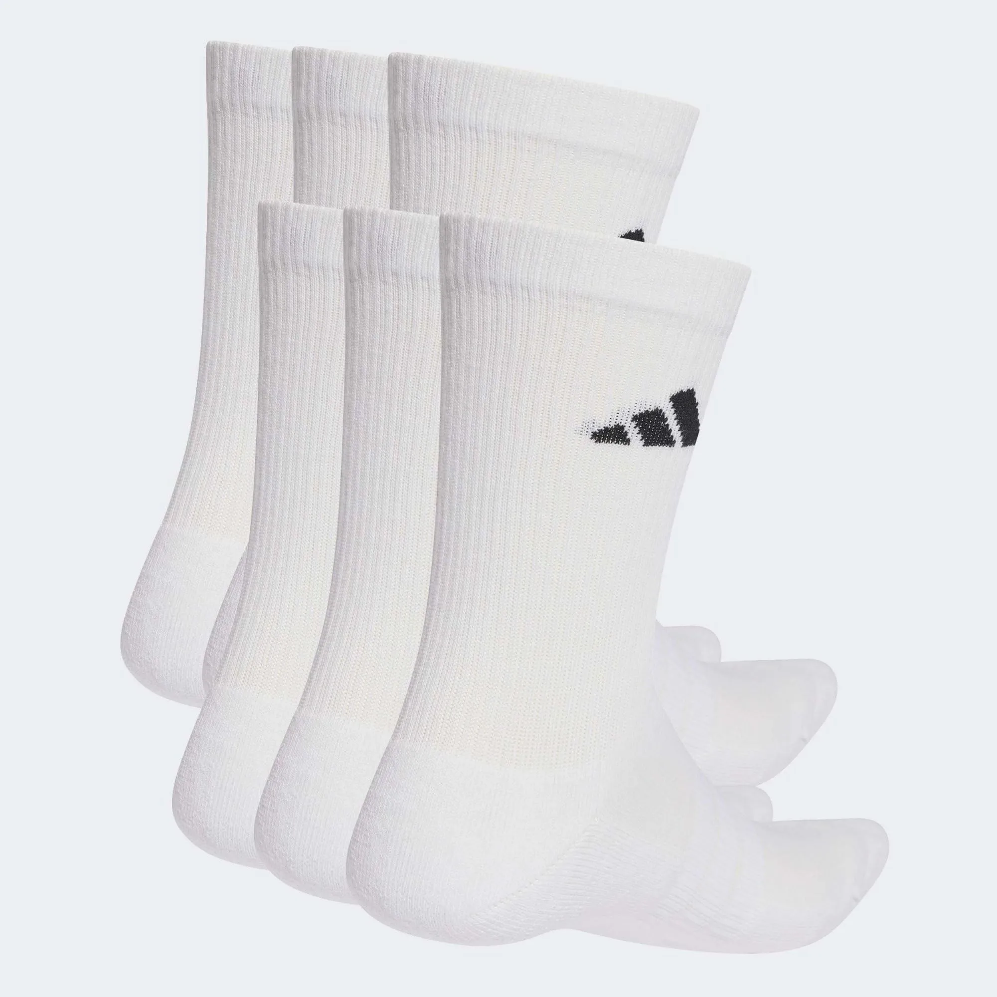 adidas Cushioned Crew Socks 6 Pair Pack, White/White/Black, 42-45 - immagine 3