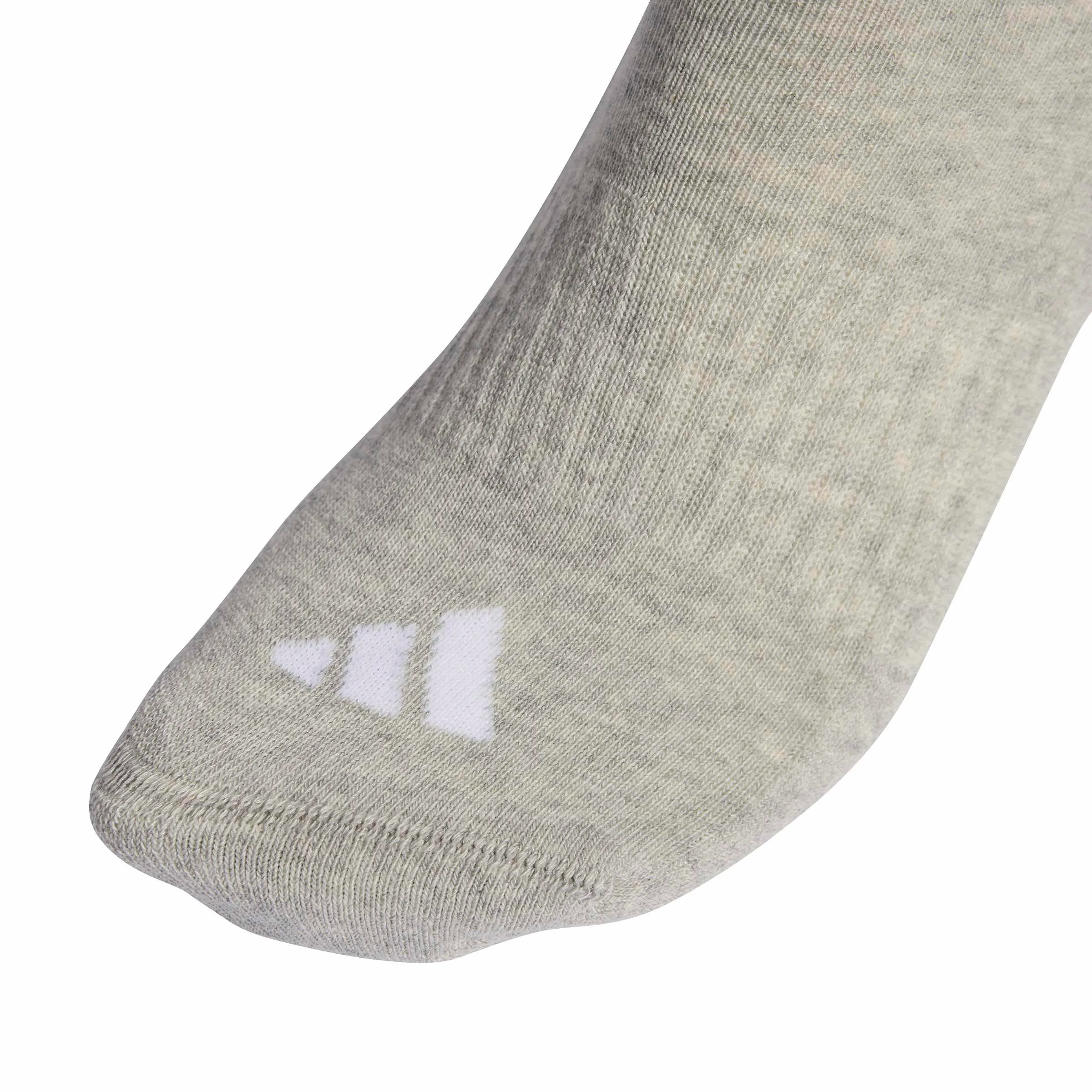 adidas 3Stripes Cushioned Sportswear Crew Socks 3 Pair Pack, Medium Grey Heather/White/Black, 40-42 - immagine 2