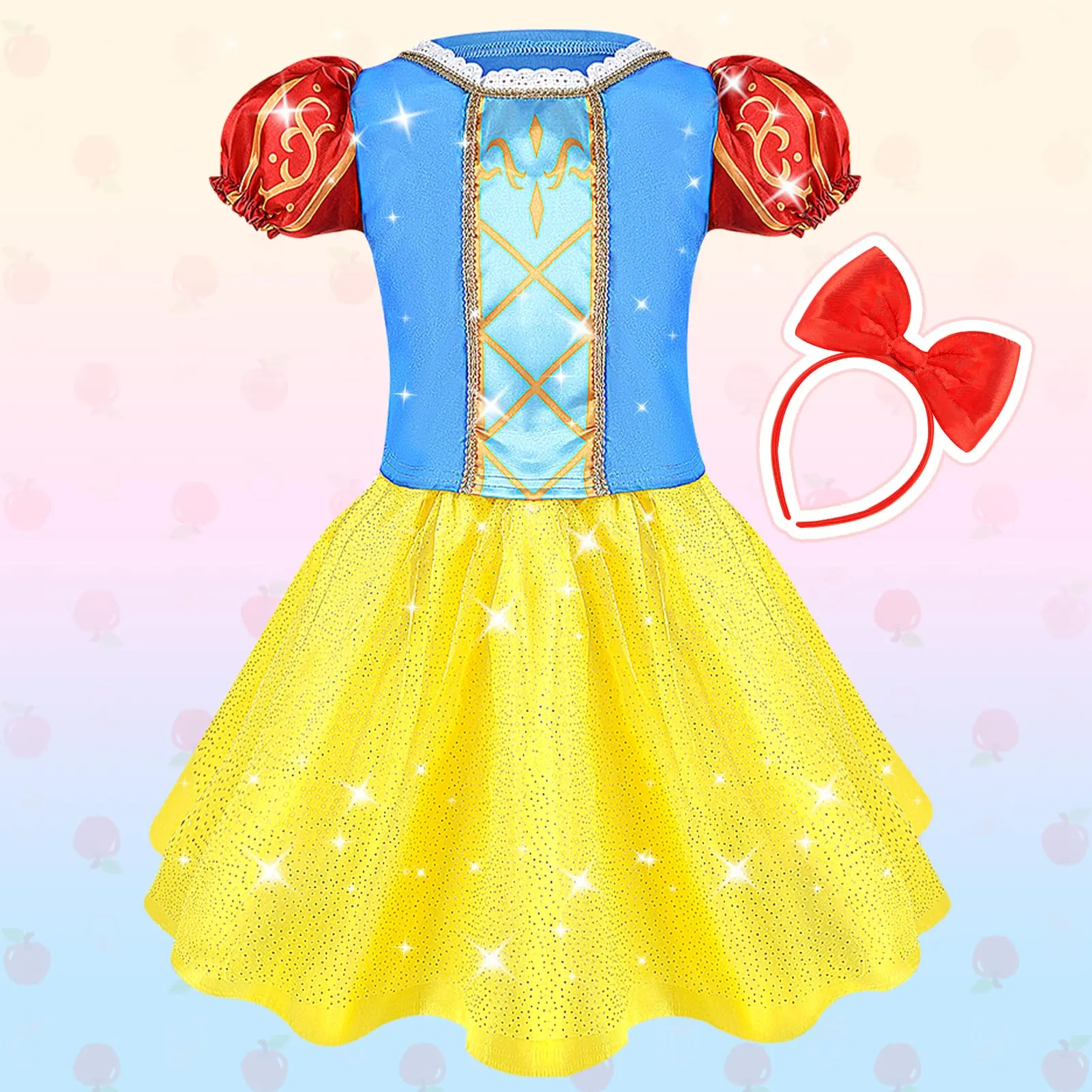 Dreamon Vestito Principessa Bambina con 5 Accessori per Bambine 3-5 Anni - immagine 3