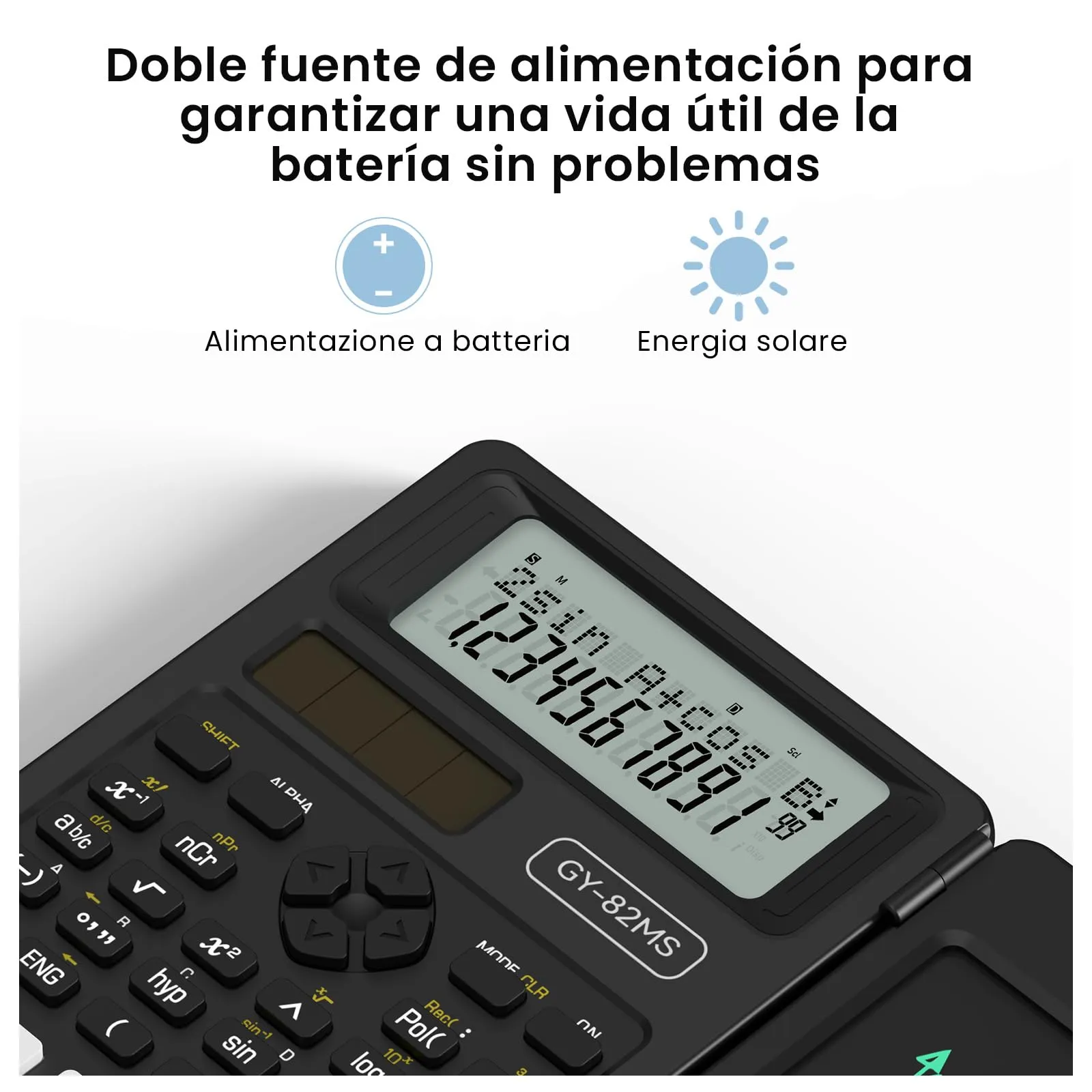 ROATEE Calcolatrice Scientifica 82MS Pieghevole con Blocco Note LCD e Display a 2 Righe - immagine 4