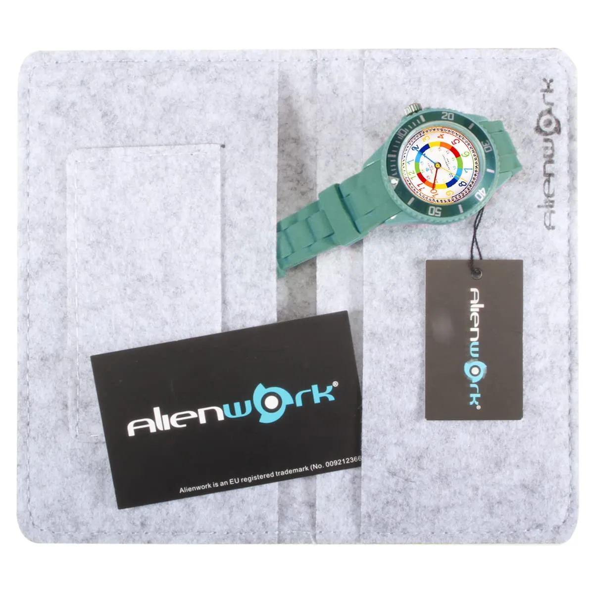 Alienwork Orologio di Apprendimento per Bambini, Verde Esercito, Bracciale in Silicone, Impermeabile 5 ATM - immagine 6