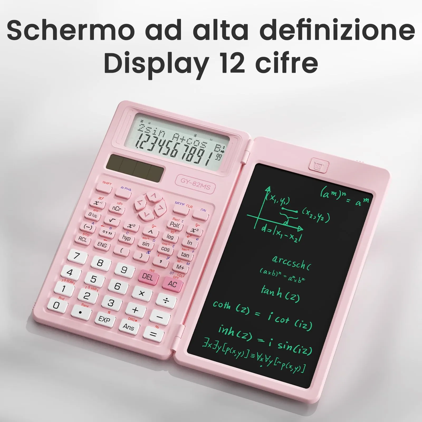 NEWYES Calcolatrice Scientifica 82 MS con Blocco Note, Rosa - immagine 4