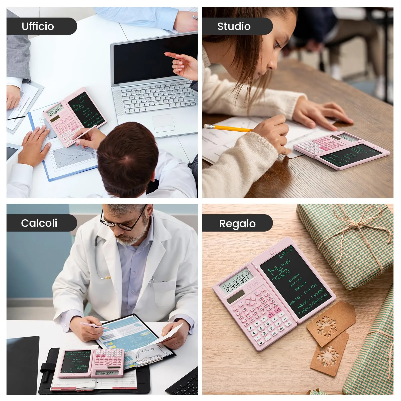 NEWYES Calcolatrice Scientifica 82 MS con Blocco Note, Rosa - immagine 7