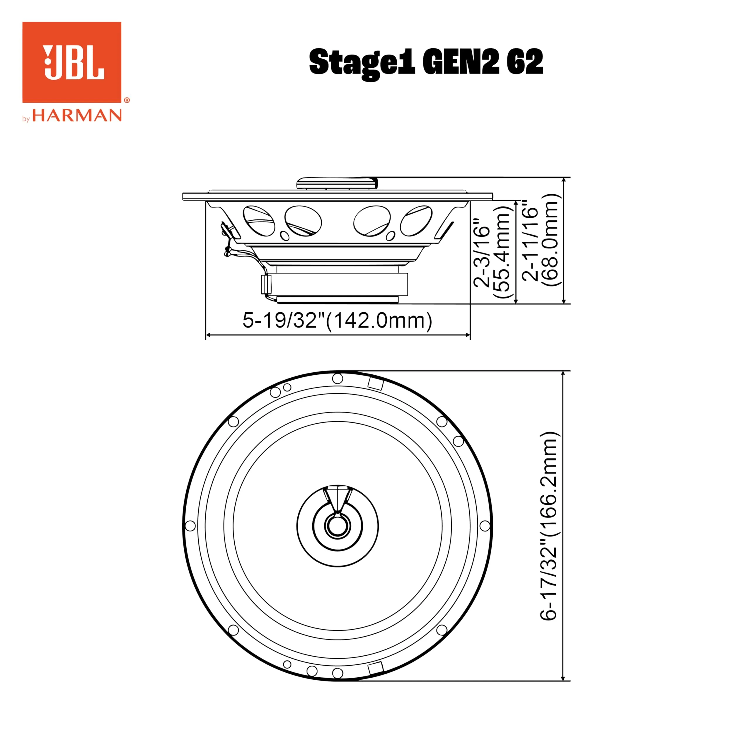 JBL Stage1 Gen2 62 6.5" 2-Way Coaxial Car Speakers - immagine 8