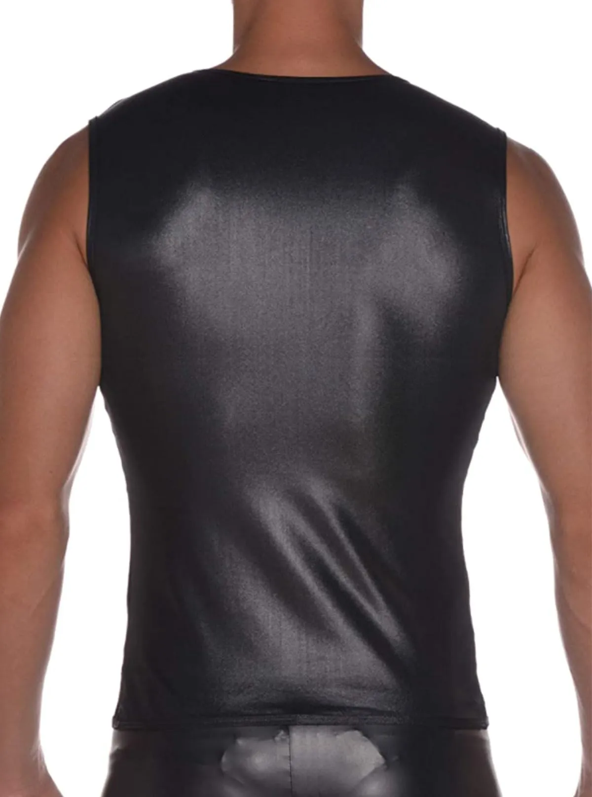 Verano Top simile al lattice senza maniche con inserti in rete, Nero, 54 - immagine 2