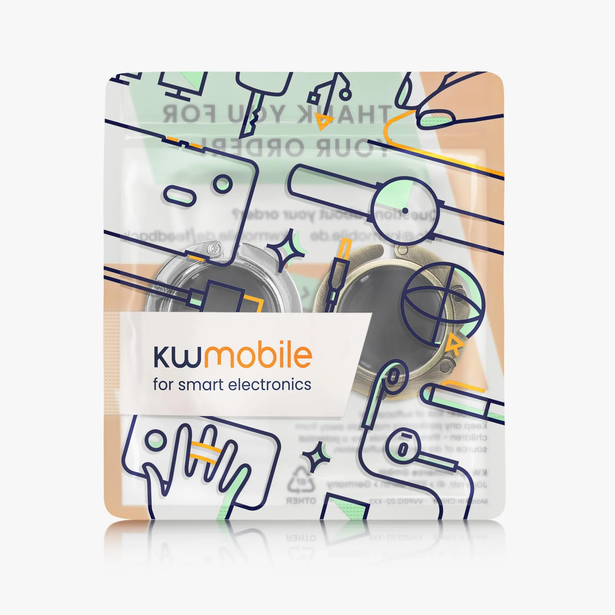 kwmobile Set 2x Gancio Borsa da Tavolo Pieghevole Antiscivolo Antigraffio, Argento/Bronzo - immagine 7