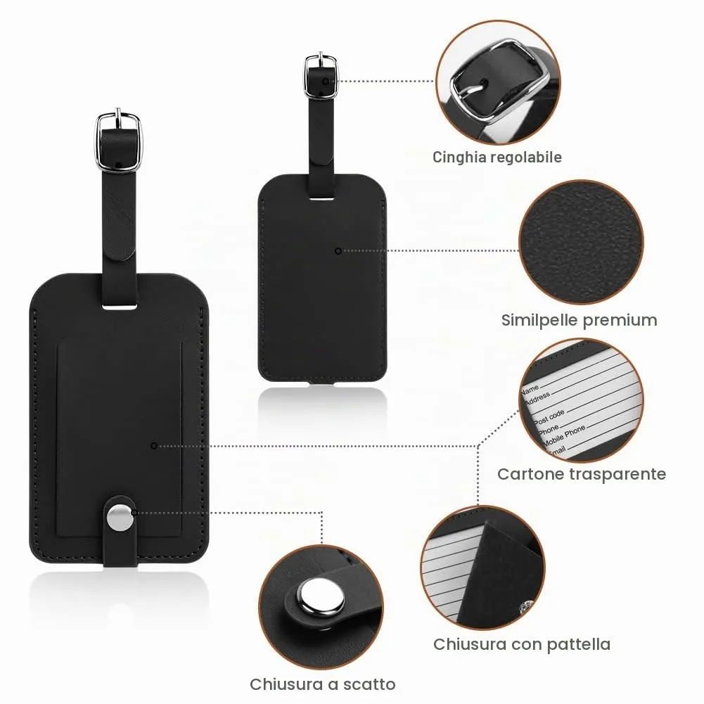 flintronic Viaggio Bagagli Tag, 2 Pezzi Etichette per Valigia - immagine 4