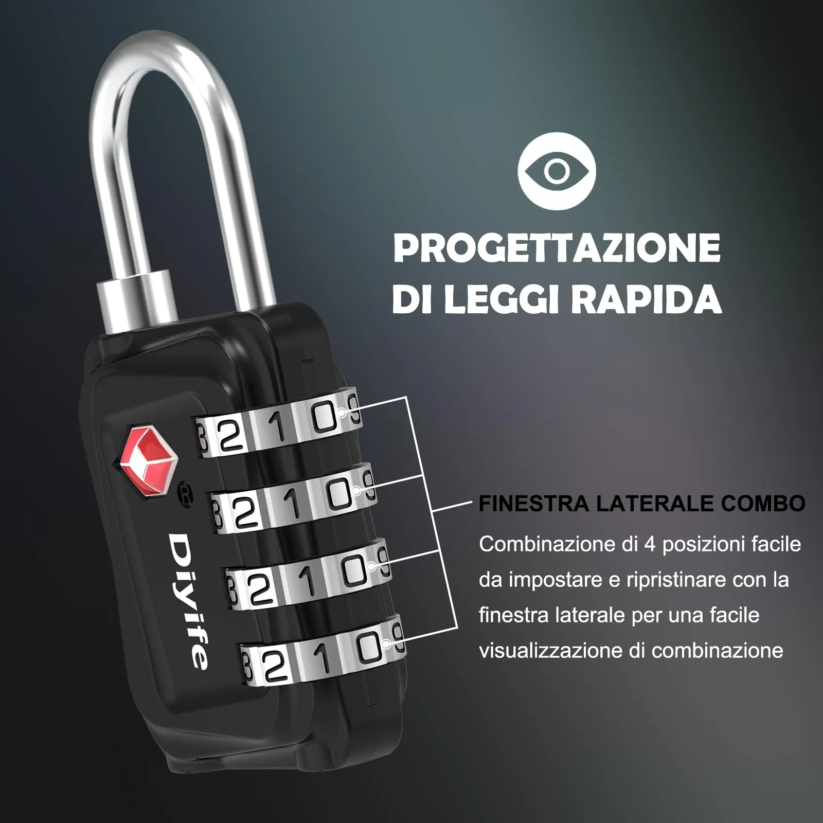 Diyife Lucchetto TSA per Valigia, 2 Pezzi - immagine 2