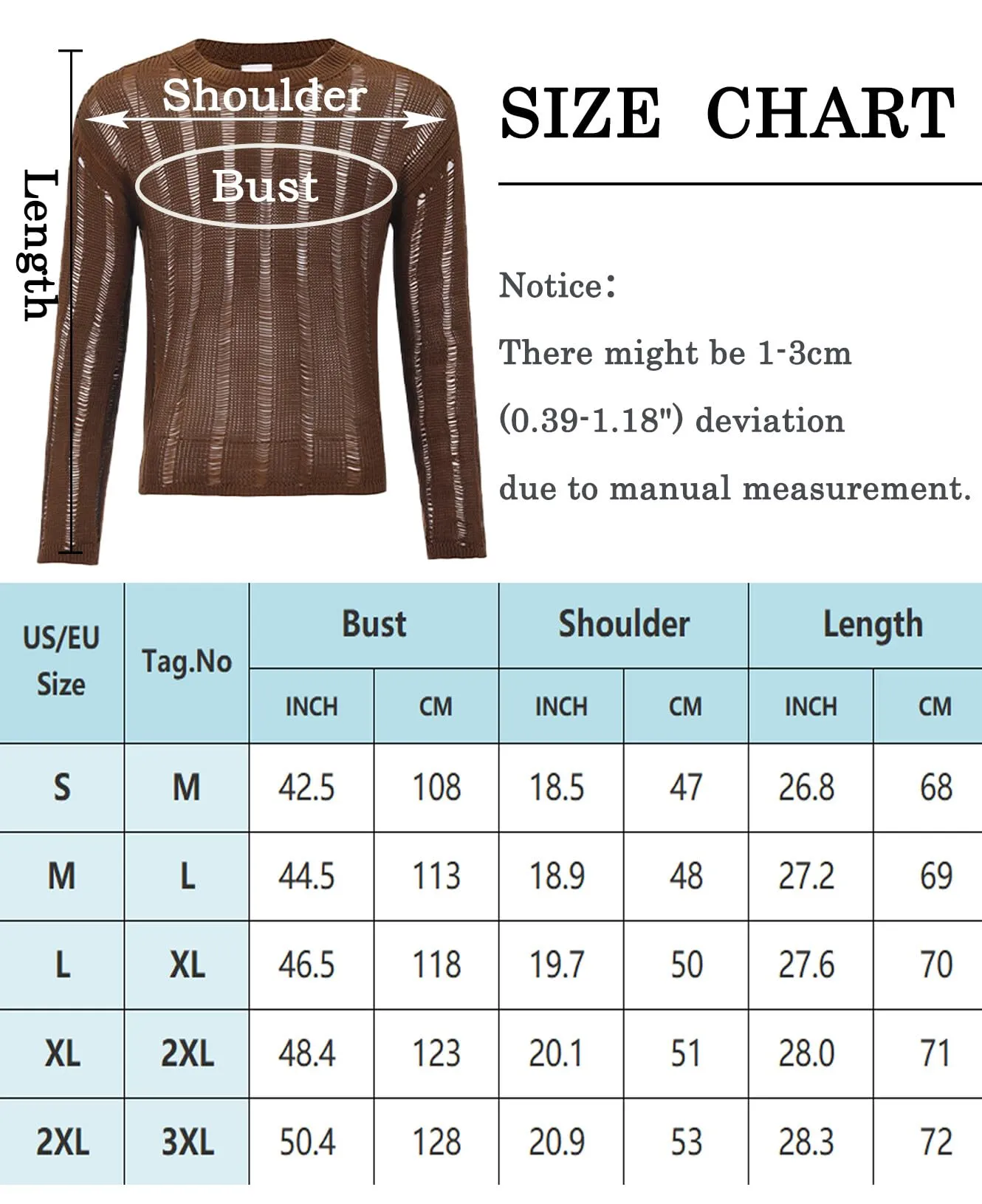 AIEOE Camicia da Uomo Trasparente in Rete con Pizzo, Maniche Lunghe, Marrone, XXL - immagine 6