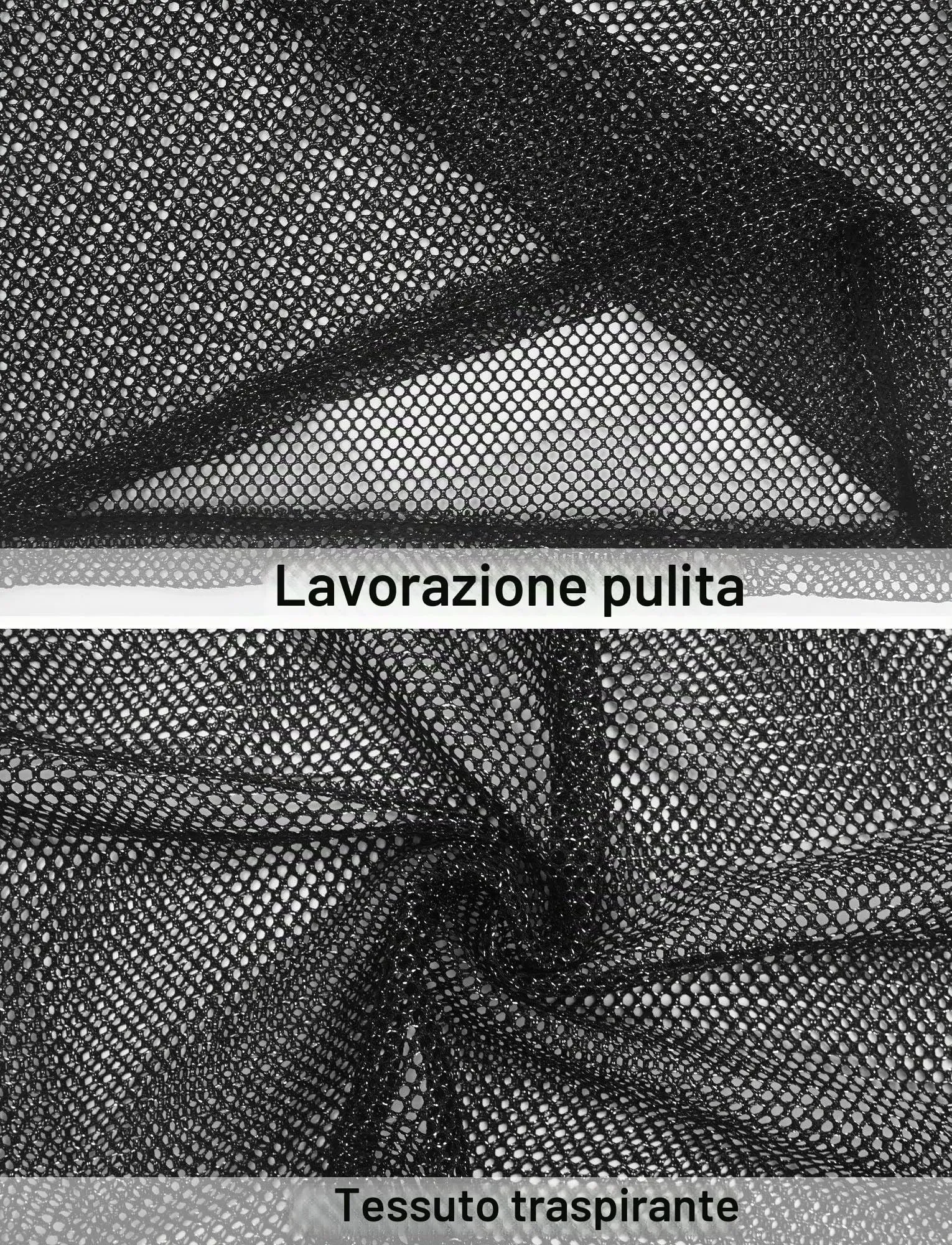 AIEOE Camicia da Uomo Trasparente in Rete e Pizzo a Maniche Lunghe, Nero 07, XL - immagine 4