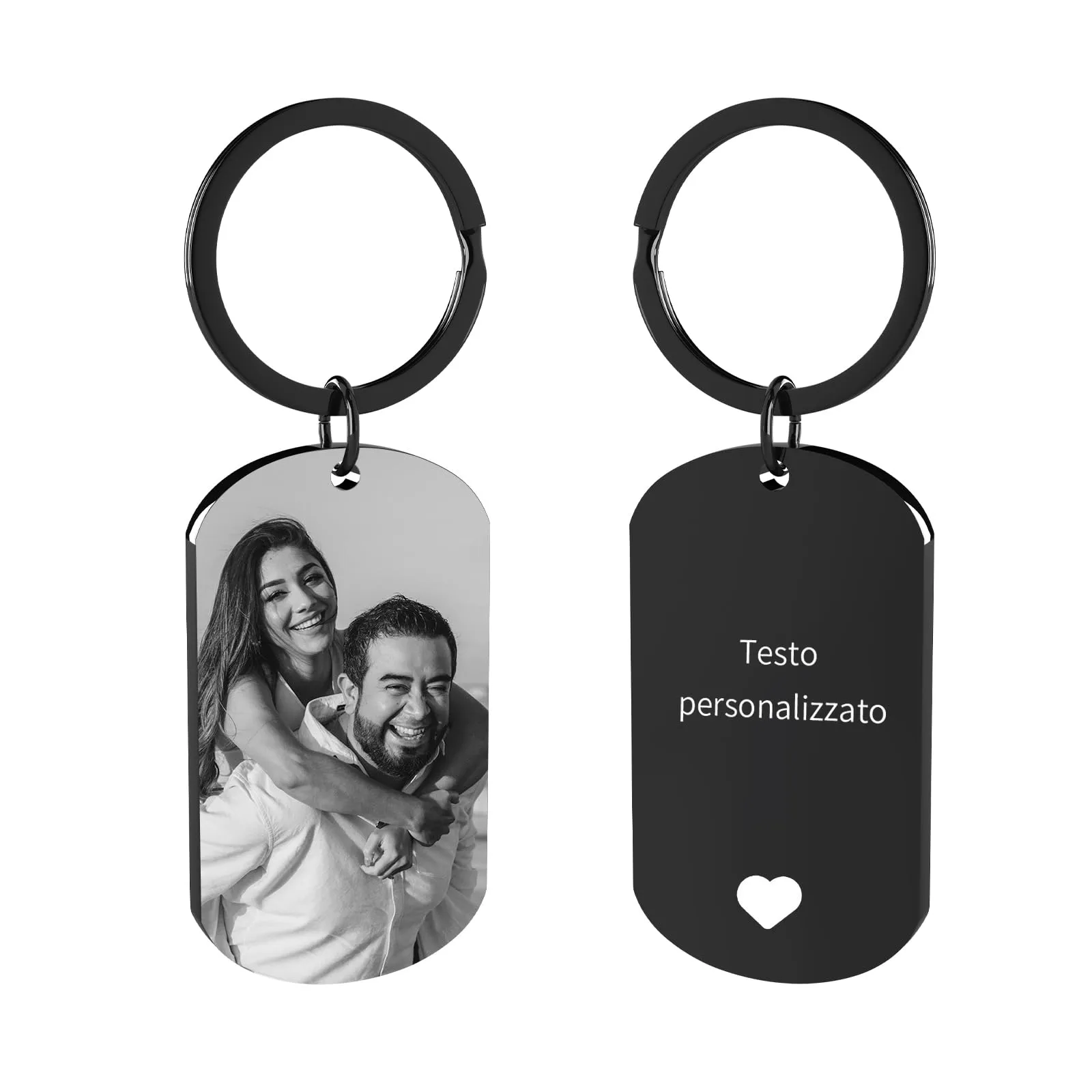 Customaster Portachiavi Personalizzato con Foto, Double Face - immagine 1