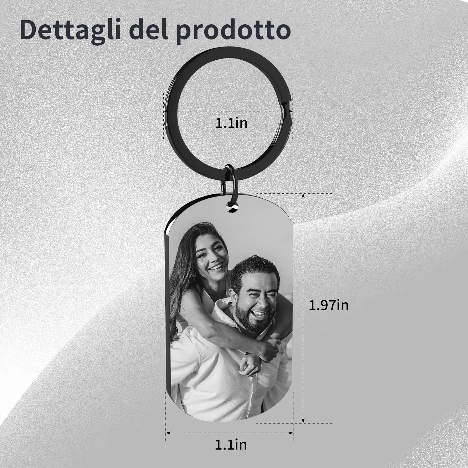 Customaster Portachiavi Personalizzato con Foto, Double Face - immagine 5