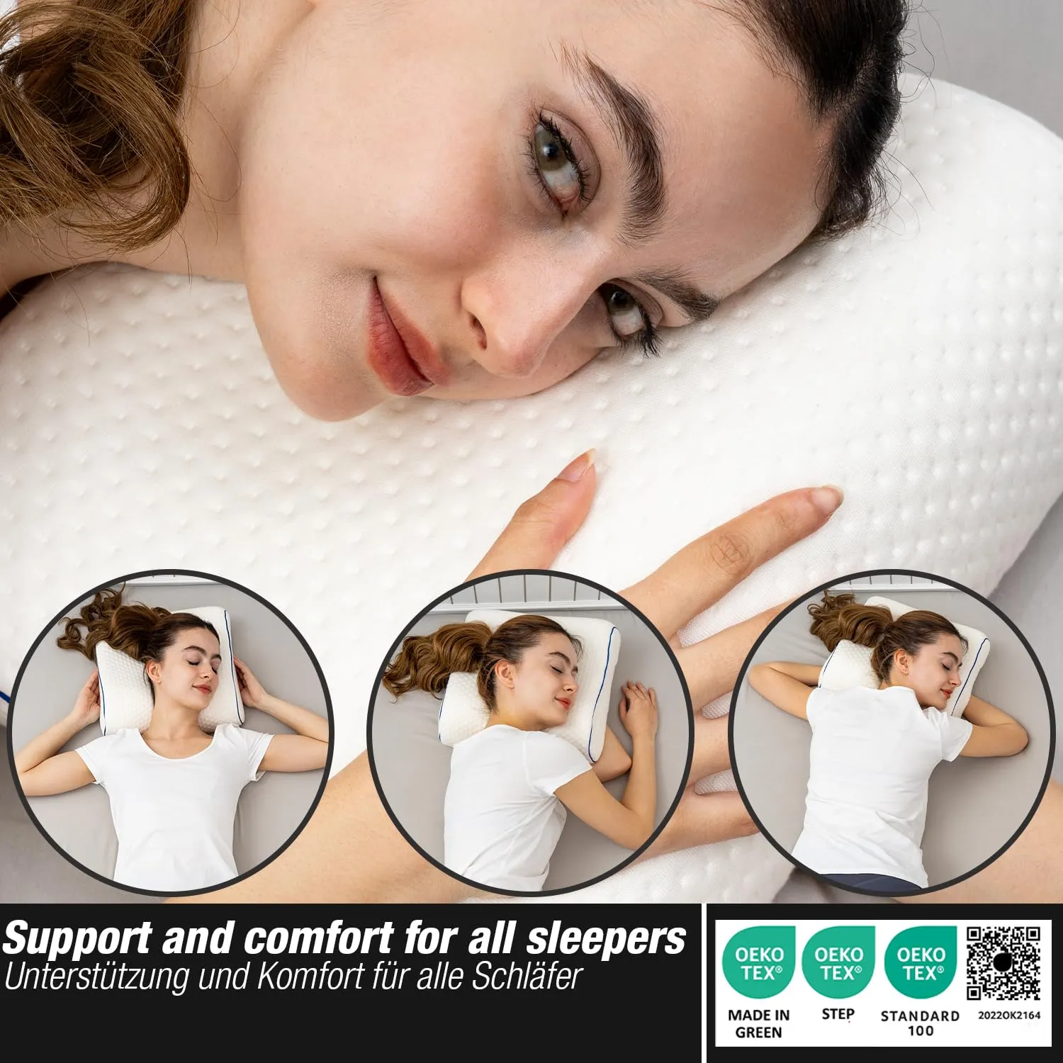 Marcolumb Cuscino da Viaggio in Memory Foam con Federa Termoregolante e Borsa Impermeabile, Nero - immagine 6