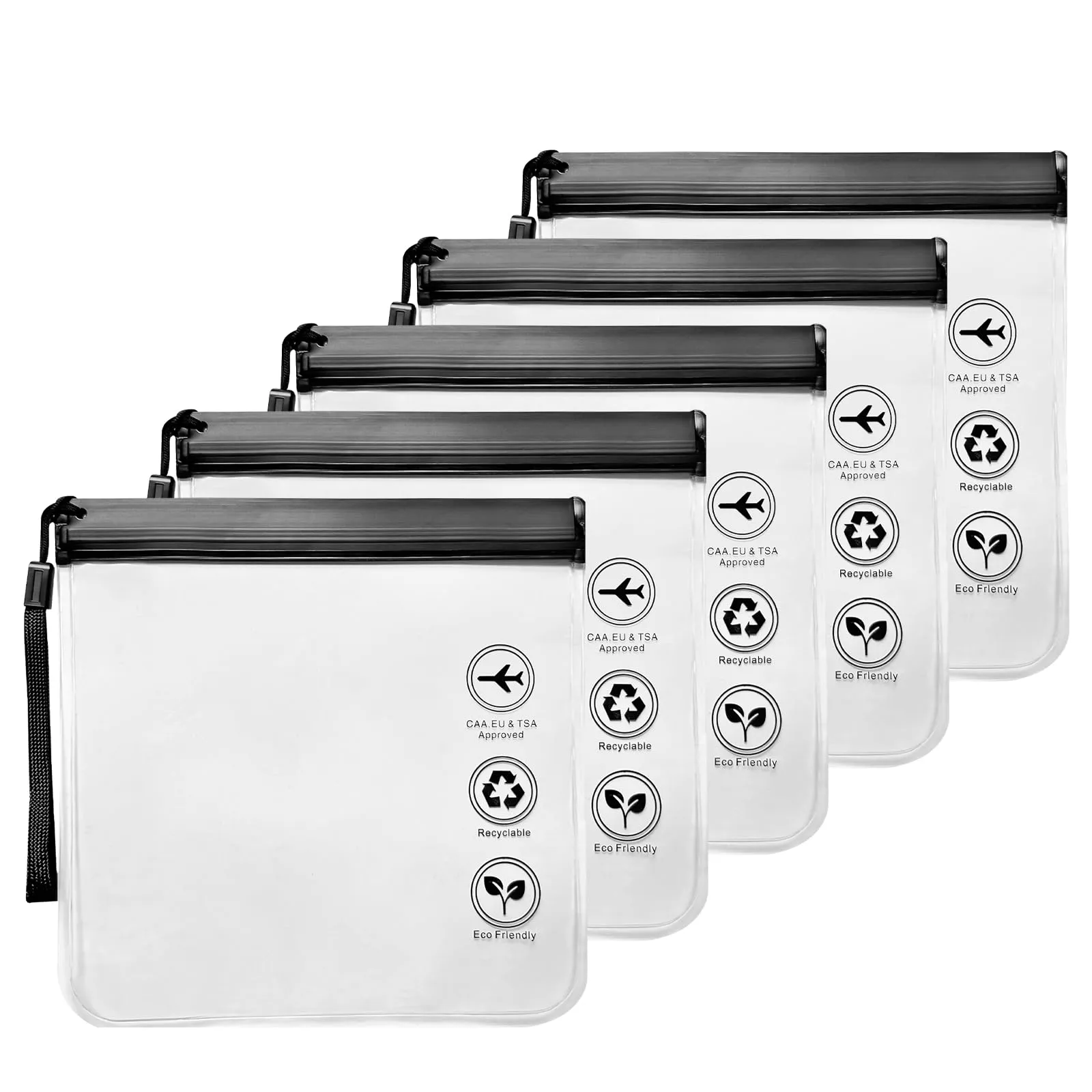Traxenta Trousse da Viaggio, Buste per Liquidi Aereo, 20x20cm, 5 Pezzi - immagine 1