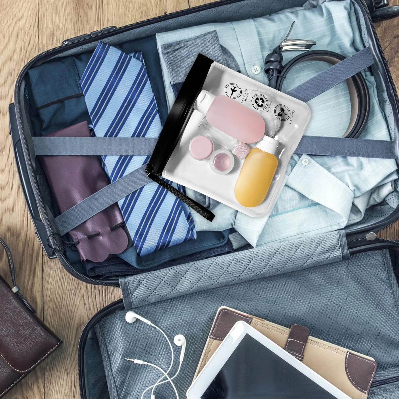 Traxenta Trousse da Viaggio, Buste per Liquidi Aereo, 20x20cm, 5 Pezzi - immagine 6