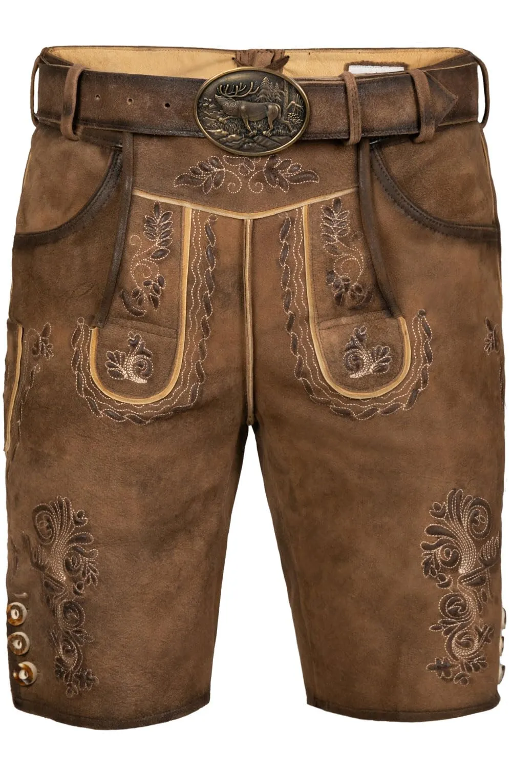 Edelnice Trachtenmode Markus Pantaloni corti in pelle scamosciata, marrone, 60 - immagine 1