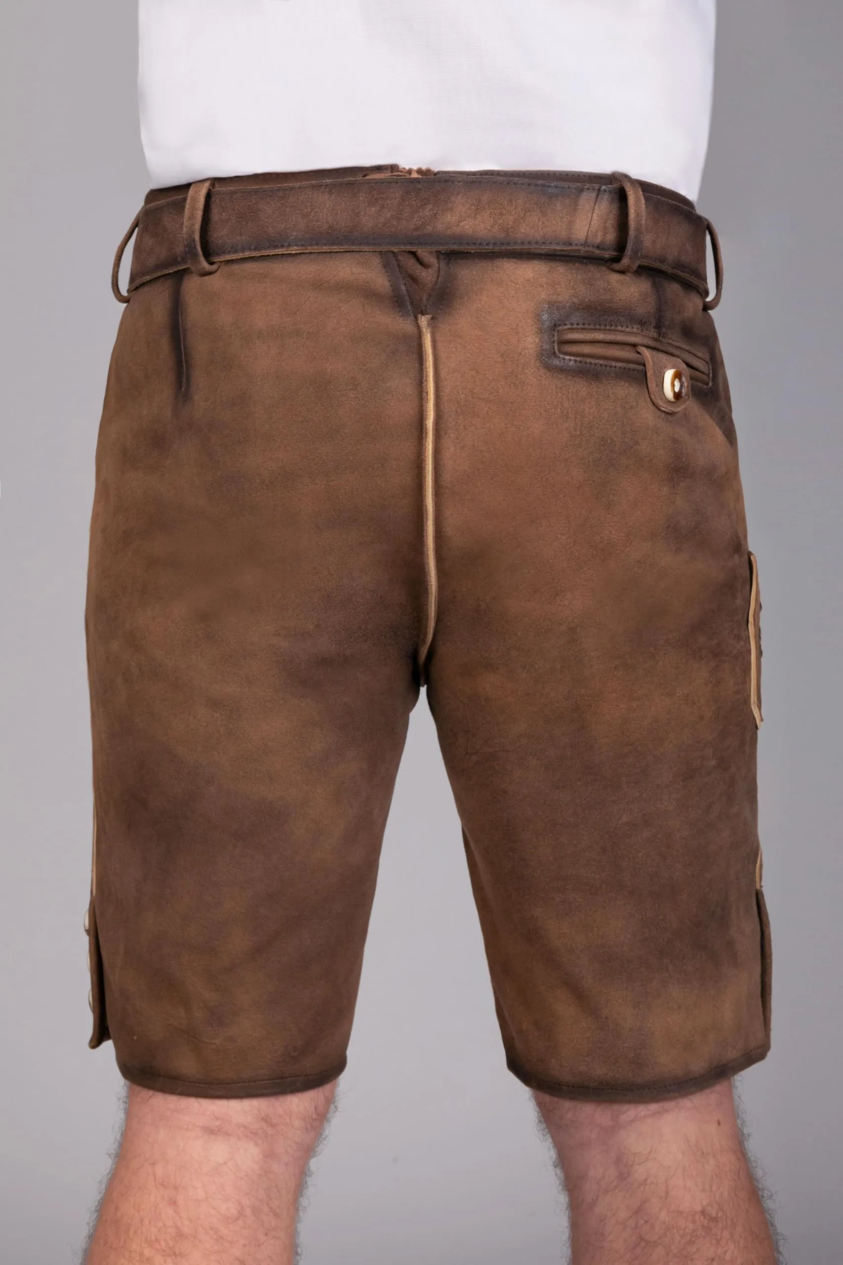 Edelnice Trachtenmode Markus Pantaloni corti in pelle scamosciata, marrone, 60 - immagine 7
