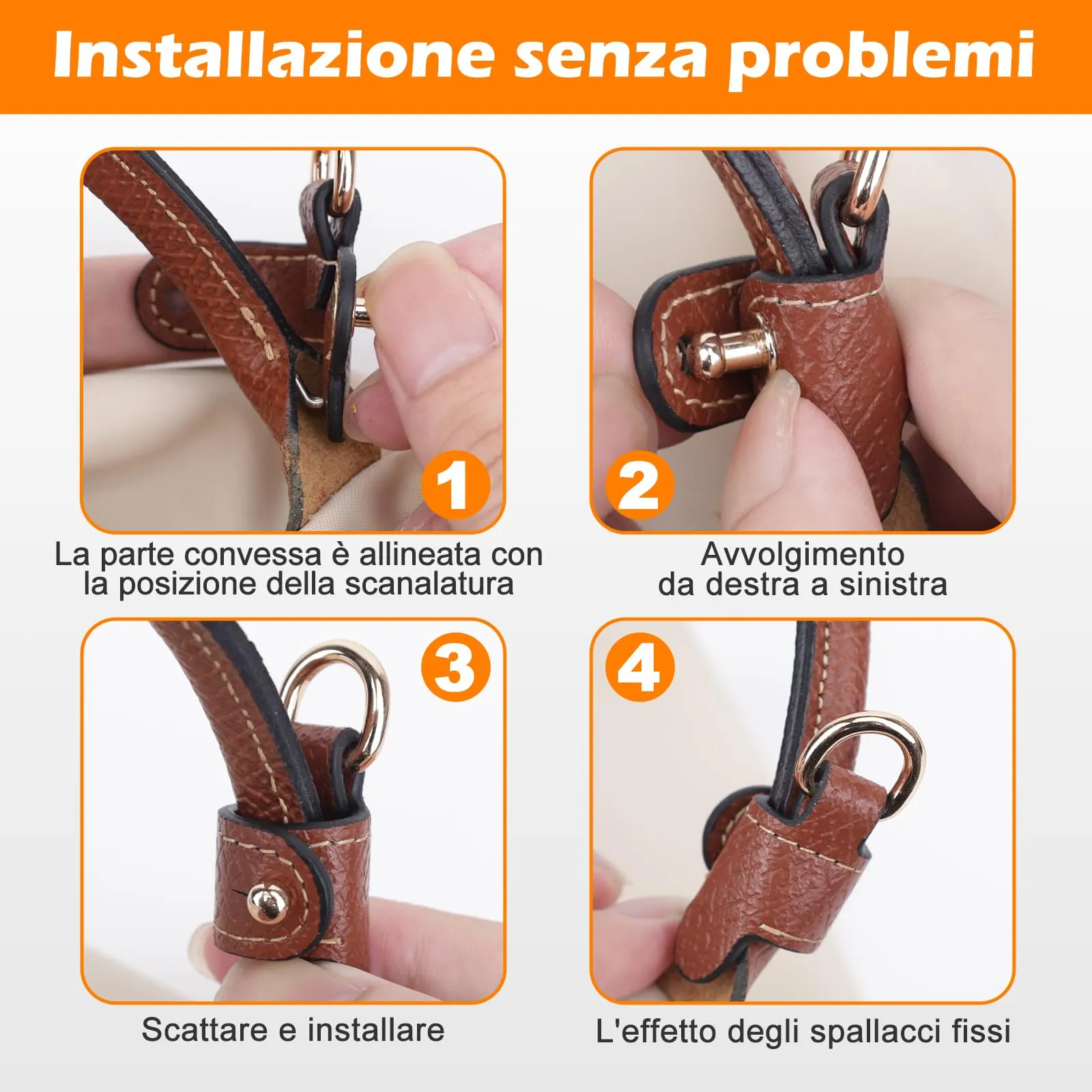 GADITIEK Tracolla in Pelle e Organizzatore in Feltro per Longchamp Mini Pliage - immagine 2