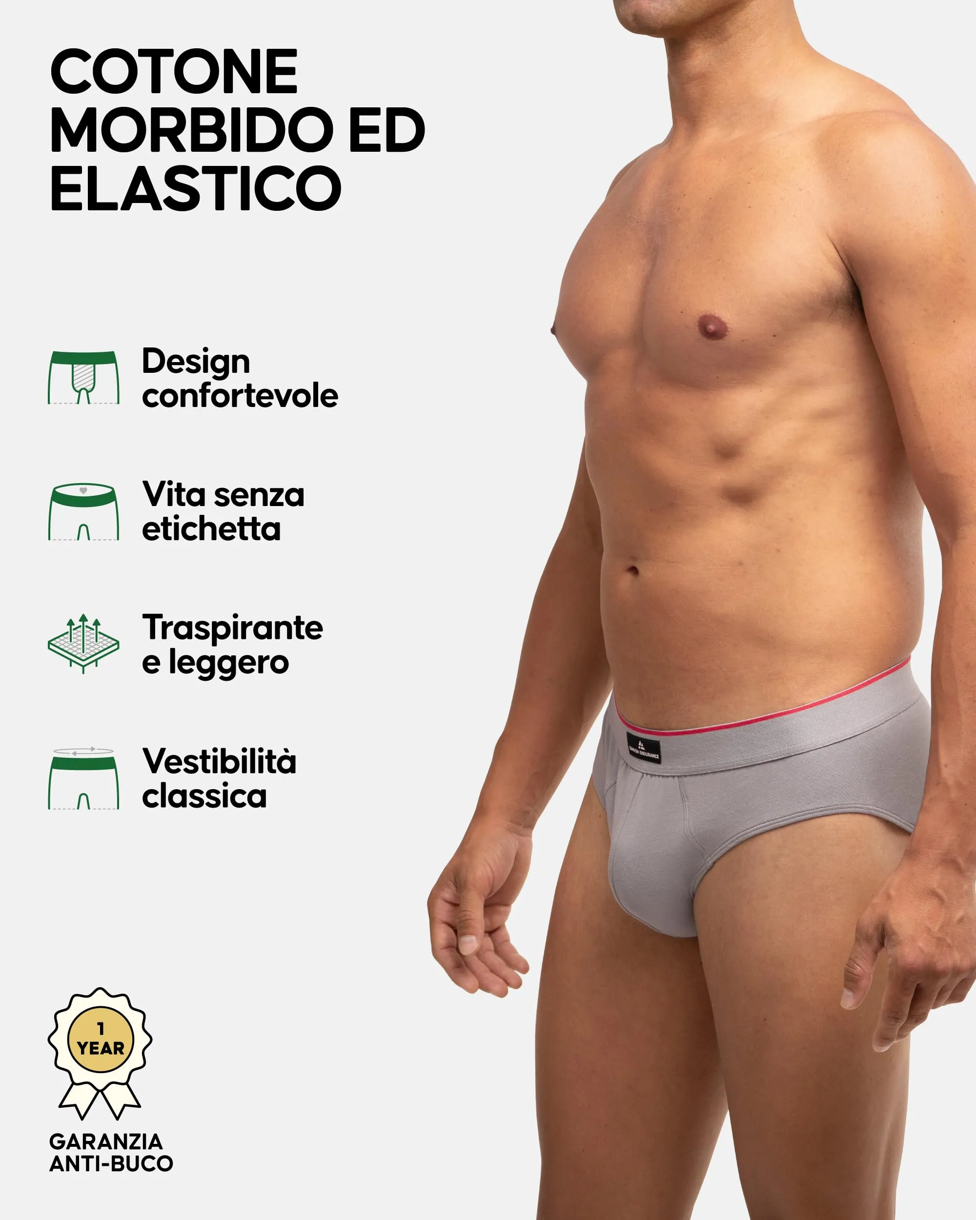 Danish Endurance Slip Uomo in Cotone, 6 Paia, Multicolore, S - immagine 2