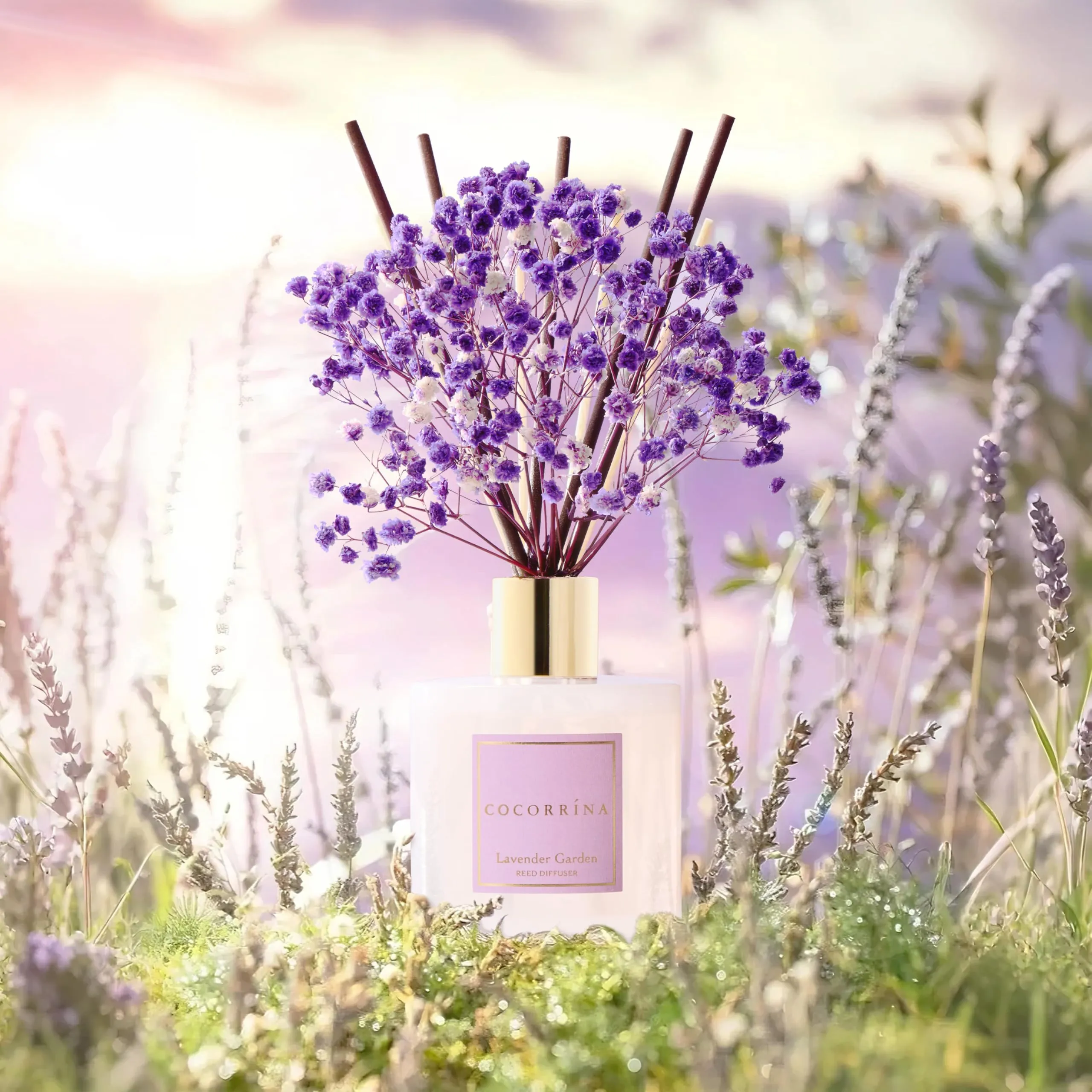 COCORRÍNA Diffusore Profumo Ambiente Lavender Garden, 200ml con Bastoncini - immagine 5