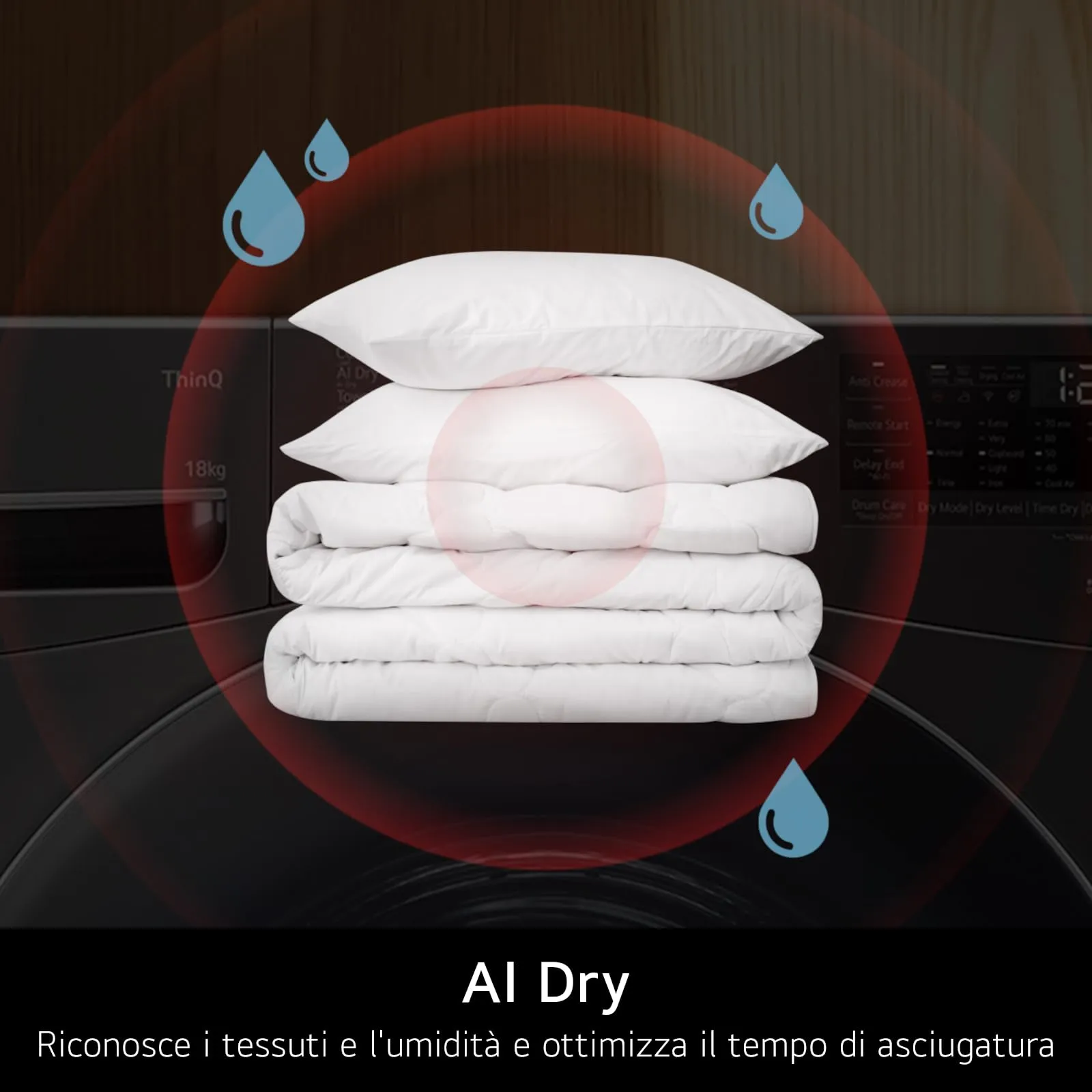 LG RH18U8AVCW Asciugatrice Smart 18kg Classe A+++ Pompa di Calore Dual Inverter Serie U8 Bianca - immagine 6