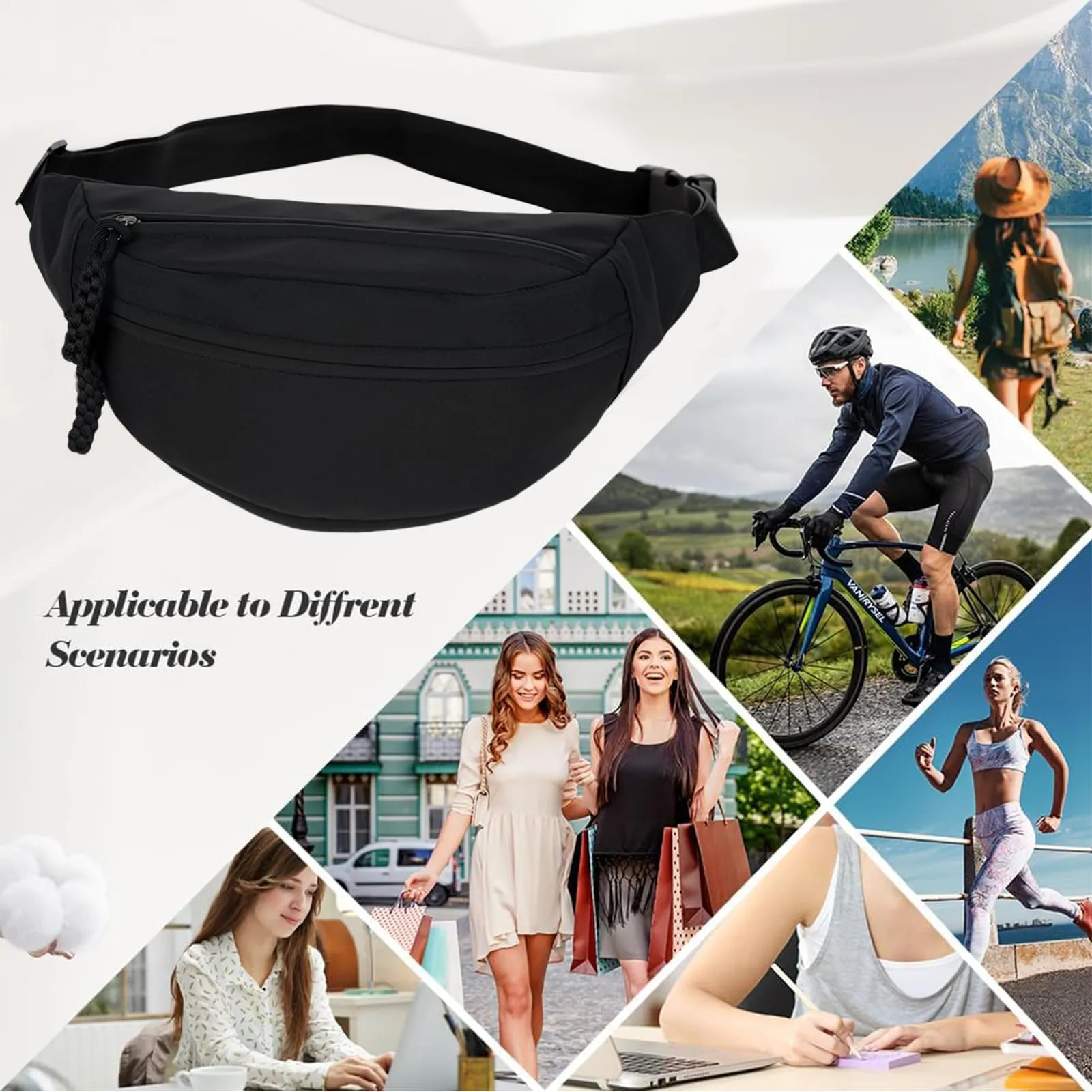 Aucuu Marsupio in Nylon per Donna e Uomo, 30 x 16 x 10 cm - immagine 6