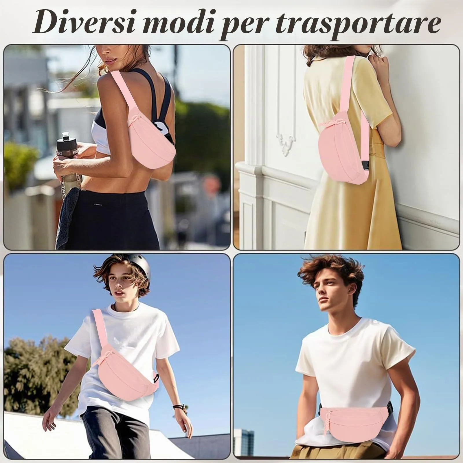 Aucuu Marsupio in Nylon per Donna e Uomo, 30 x 16 x 10 cm - immagine 5