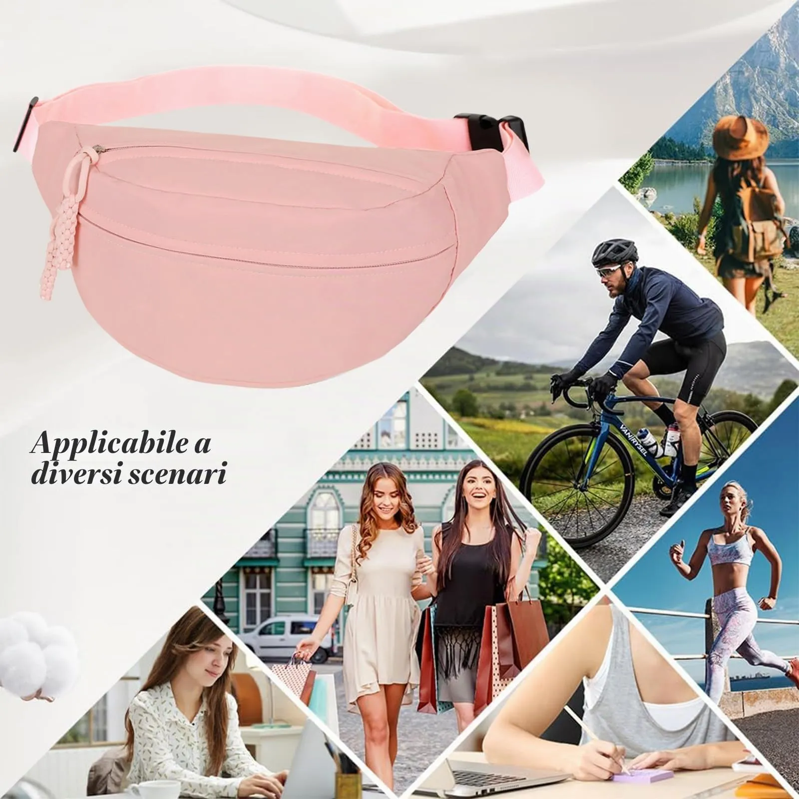 Aucuu Marsupio in Nylon per Donna e Uomo, 30 x 16 x 10 cm - immagine 6