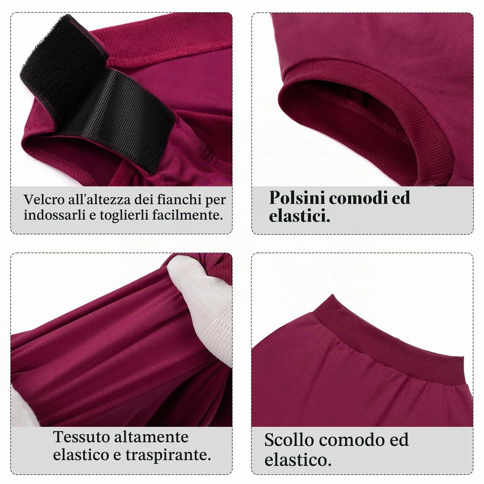 Cyponpy Body Post Operatorio per Cani Maschio e Femmina, Tuta da Recupero dopo Sterilizzazione, Fascia Addominale e Pigiama Chirurgico, 3XL, Rosso - immagine 4