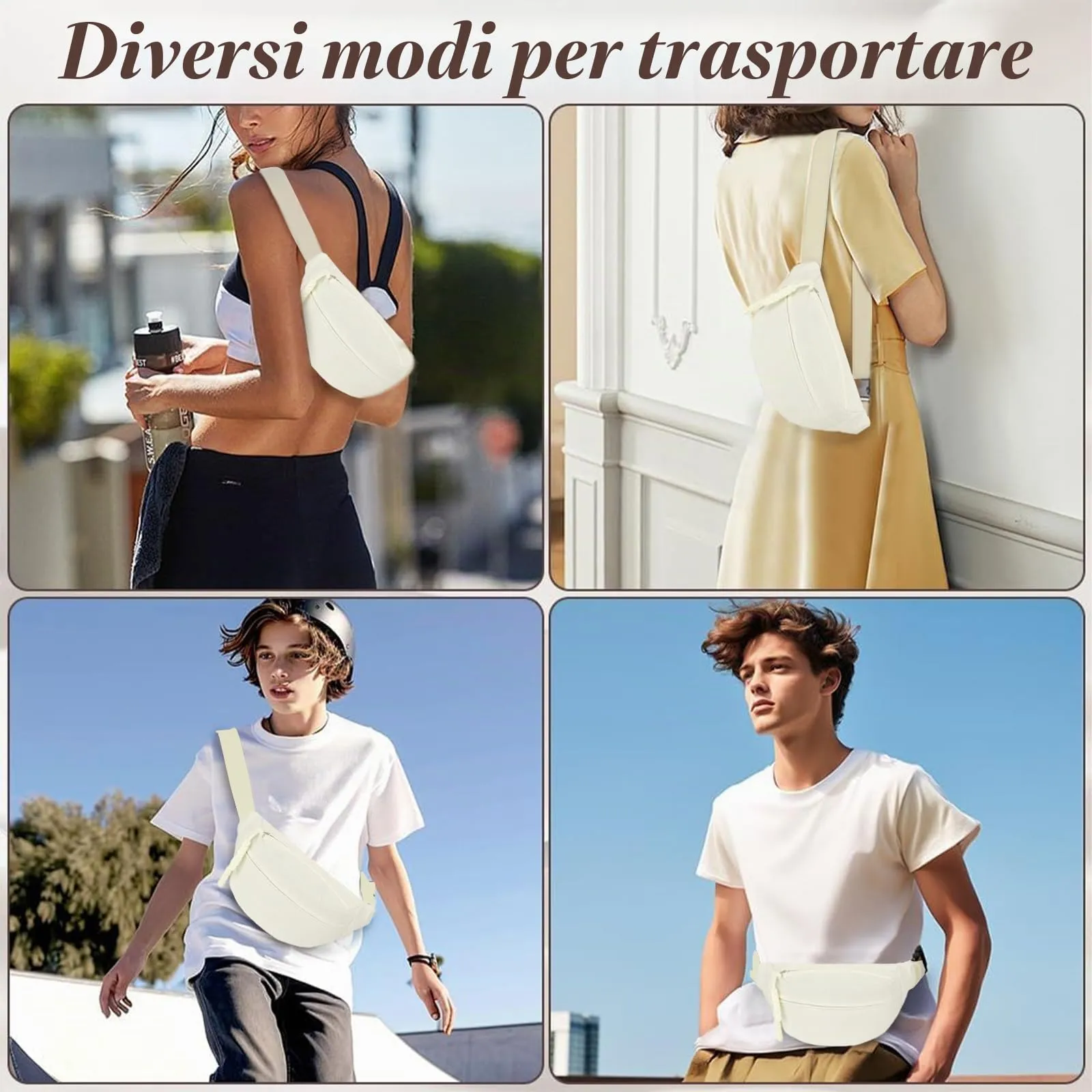 Aucuu Marsupio in Nylon per Donna e Uomo, 30 x 16 x 10 cm - immagine 7
