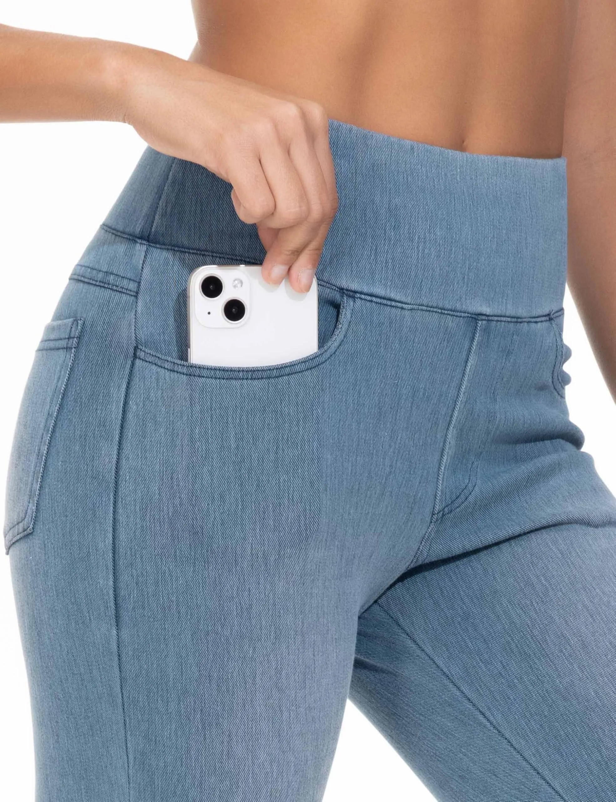The Gym People Jeggings Donna Vita Alta Skinny Stretch con Tasche - immagine 3