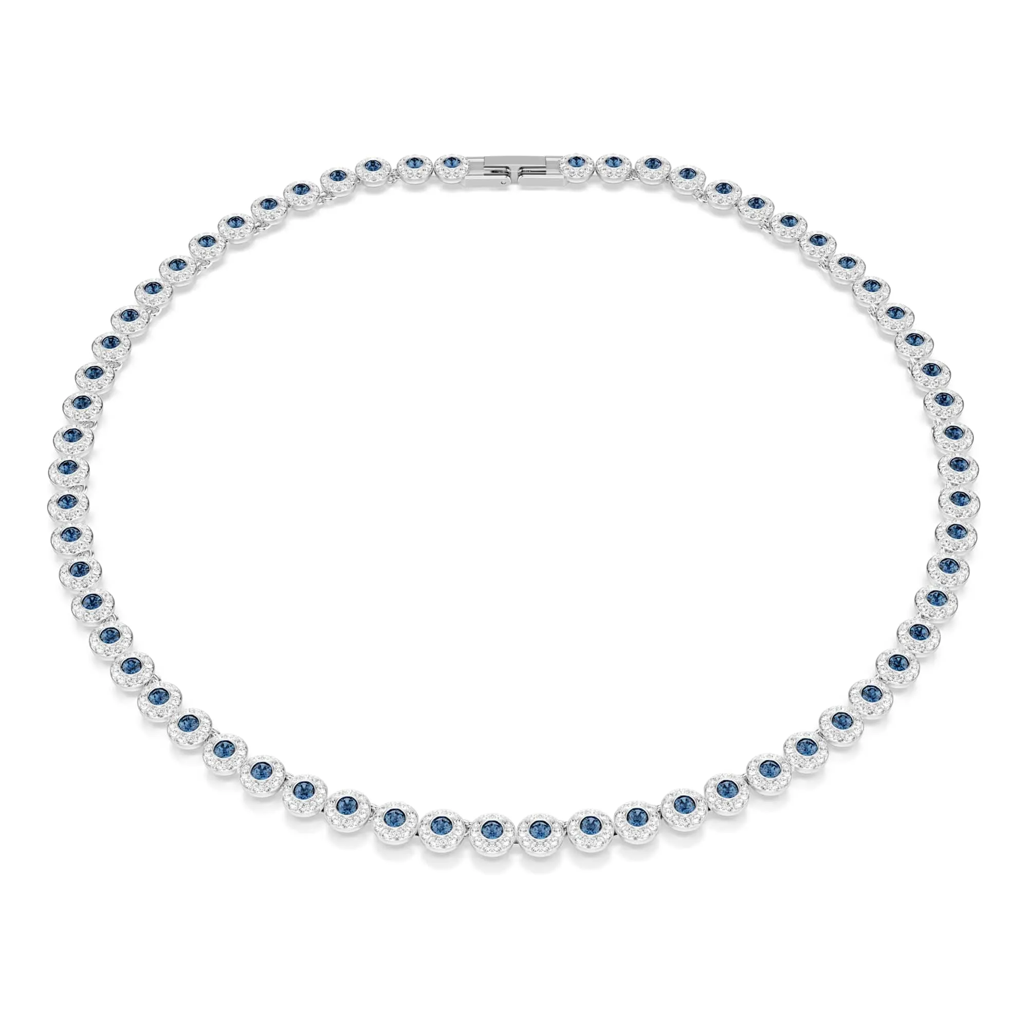 Swarovski Una Angelic Collana Tennis, Cristalli Blu, Placcatura Rodio, 38-40 cm - immagine 1