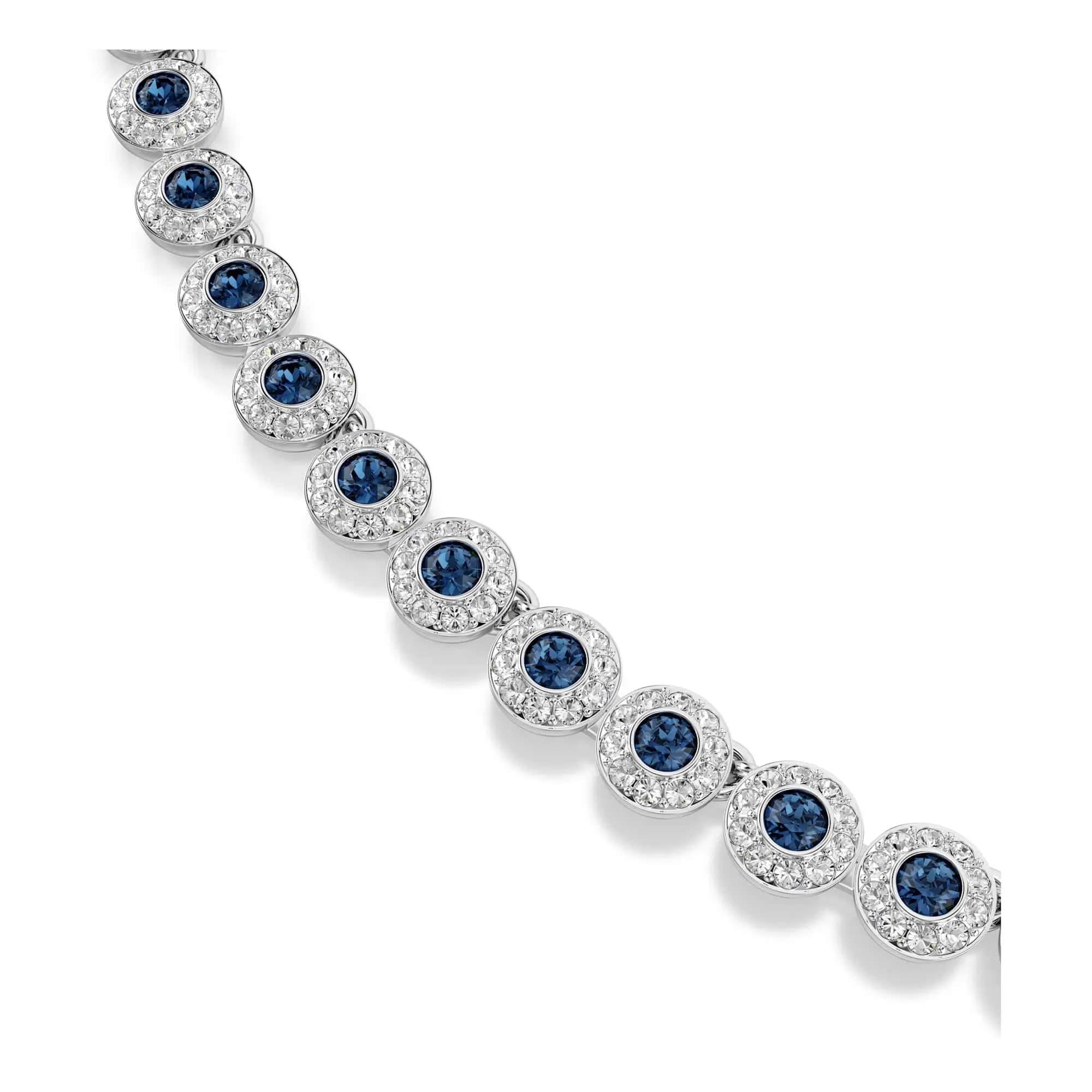 Swarovski Una Angelic Collana Tennis, Cristalli Blu, Placcatura Rodio, 38-40 cm - immagine 4