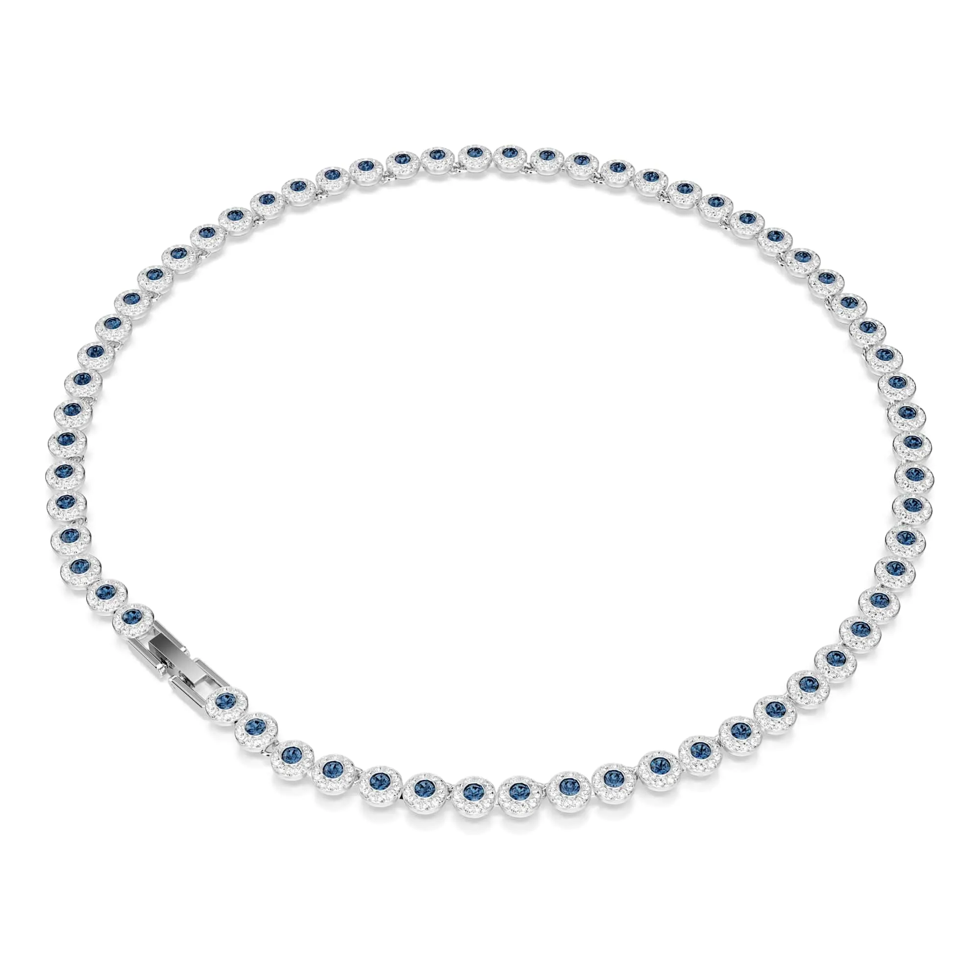 Swarovski Una Angelic Collana Tennis, Cristalli Blu, Placcatura Rodio, 38-40 cm - immagine 5