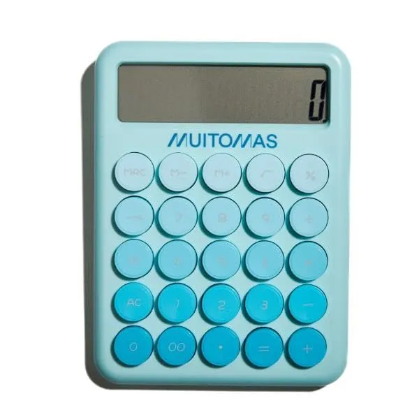 Muitomas Calcolatrice 12 Cifre Portatile Blu Ottanio - immagine 1