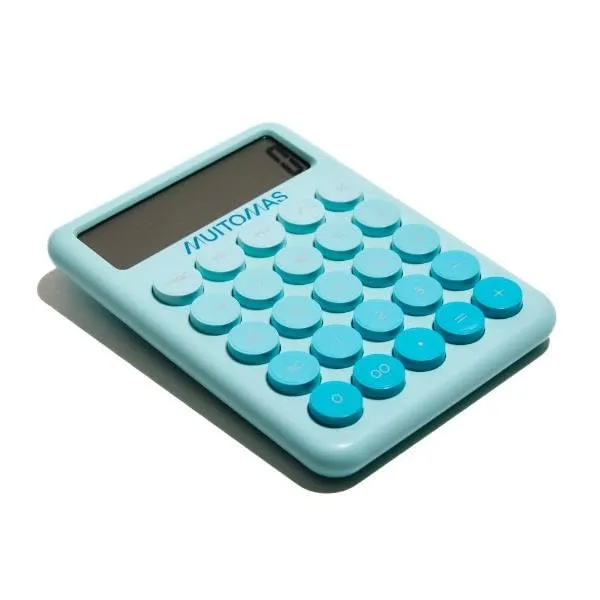 Muitomas Calcolatrice 12 Cifre Portatile Blu Ottanio - immagine 3