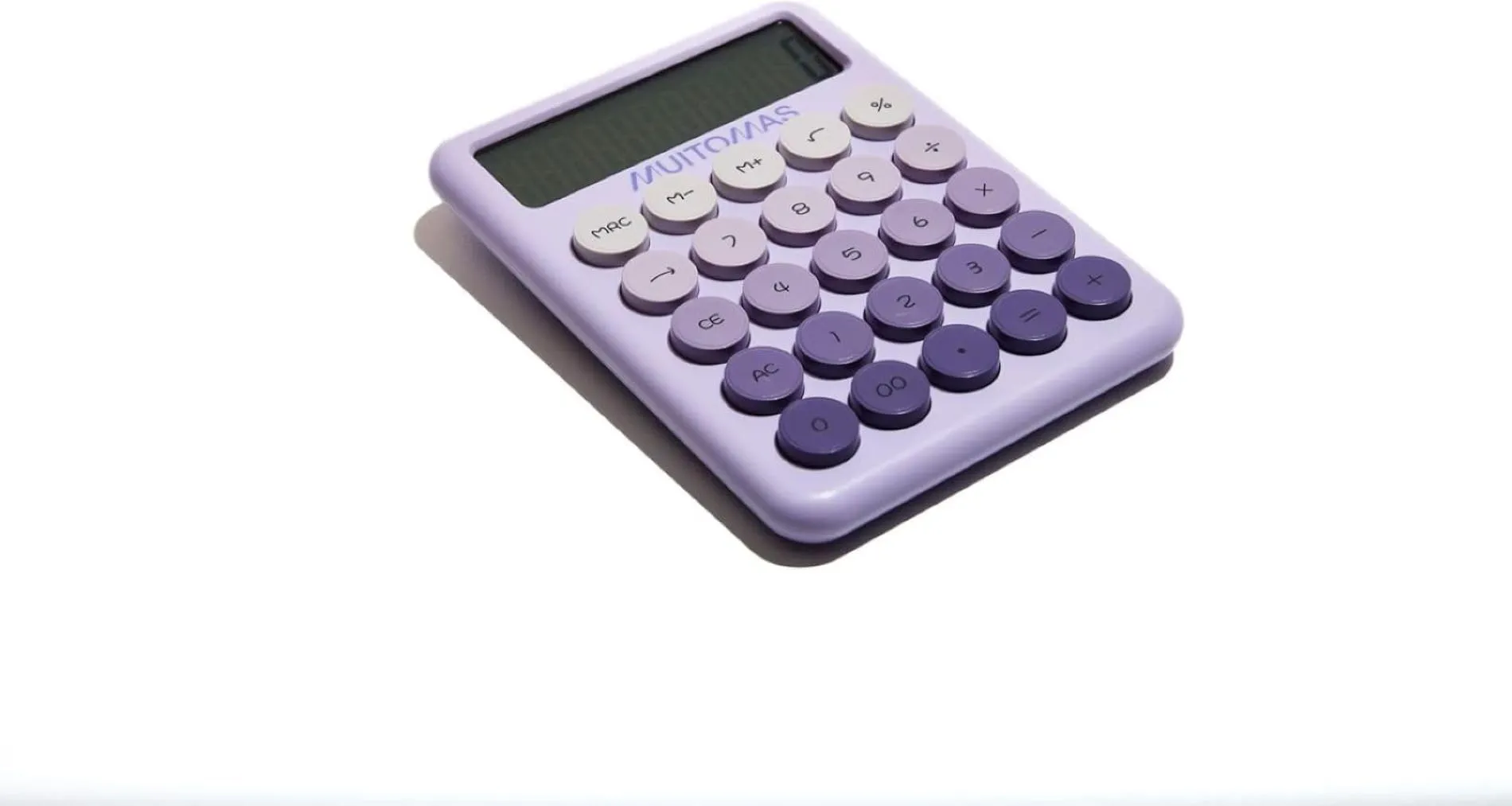 Muitomas Calcolatrice con Display a 12 Cifre, Portatile, Alimentazione a Batteria AAA, Colore Lilla - immagine 3
