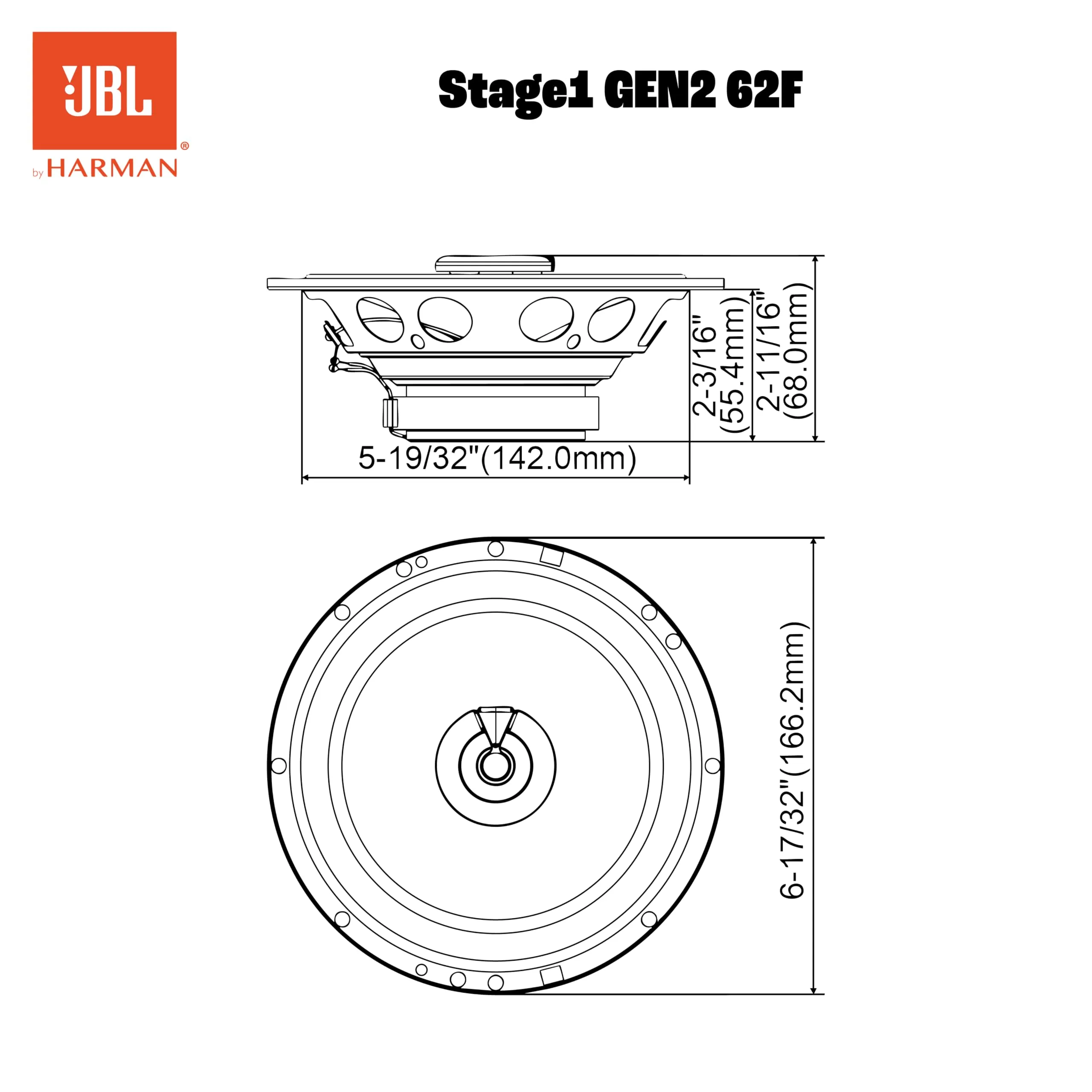 JBL Stage1 Gen2 62F 6.5" (165mm) 2-Way Coaxial Car Speakers - immagine 7