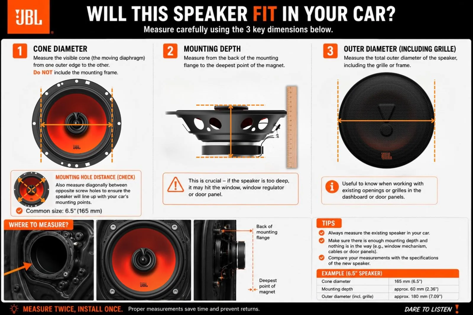 JBL Stage1 Gen2 62F 6.5" (165mm) 2-Way Coaxial Car Speakers - immagine 9
