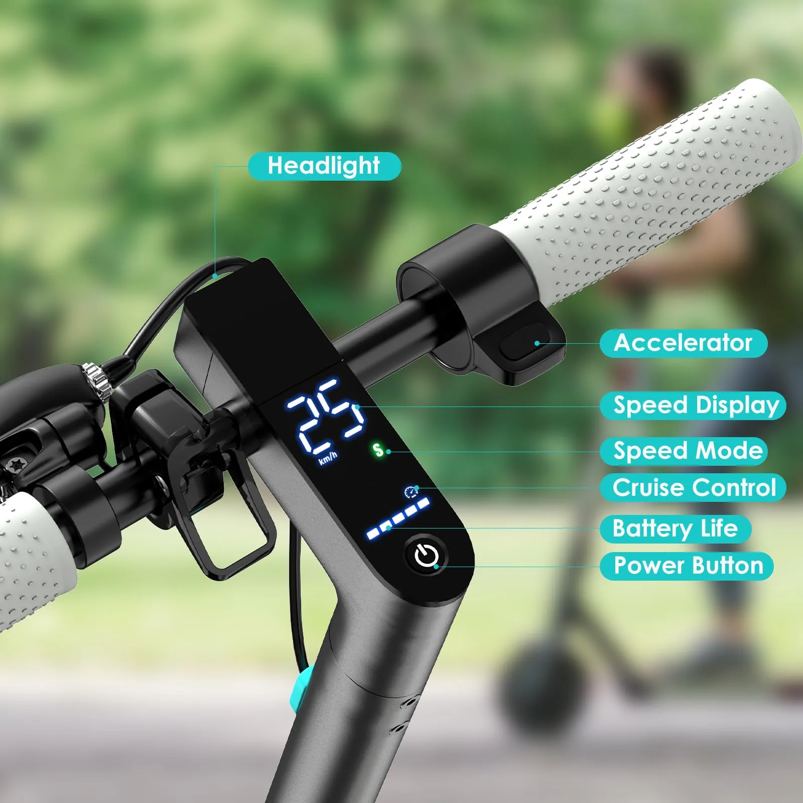 Kalorace V8 Monopattino Elettrico Pieghevole per Adulti, Motore 350W, Pneumatici Pieni 8,5", Autonomia 35km, Controllo App - immagine 4