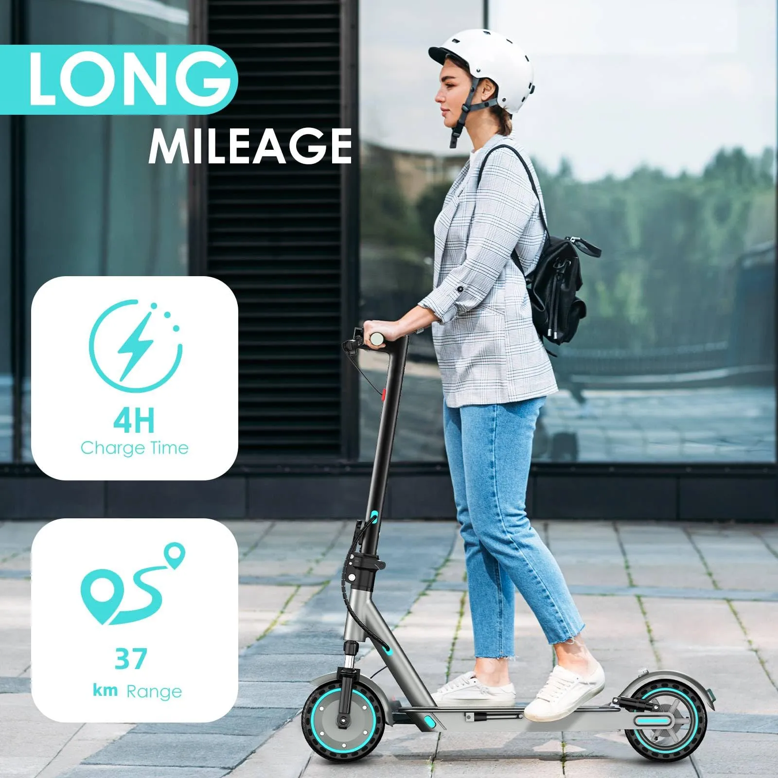 Kalorace V8 Monopattino Elettrico Pieghevole per Adulti, Motore 350W, Pneumatici Pieni 8,5", Autonomia 35km, Controllo App - immagine 5