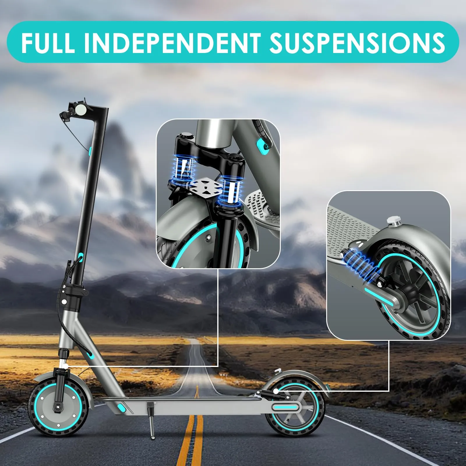 Kalorace V8 Monopattino Elettrico Pieghevole per Adulti, Motore 350W, Pneumatici Pieni 8,5", Autonomia 35km, Controllo App - immagine 8