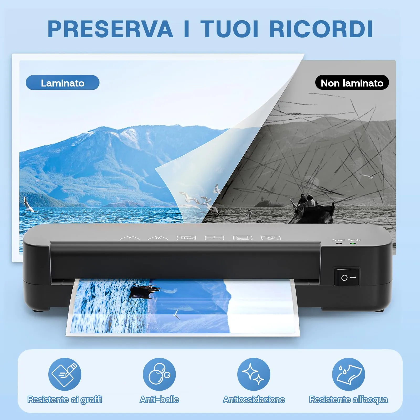 NAHKZNY Plastificatrice A4 A5 A6 con 15 Fogli di Plastificazione - immagine 4