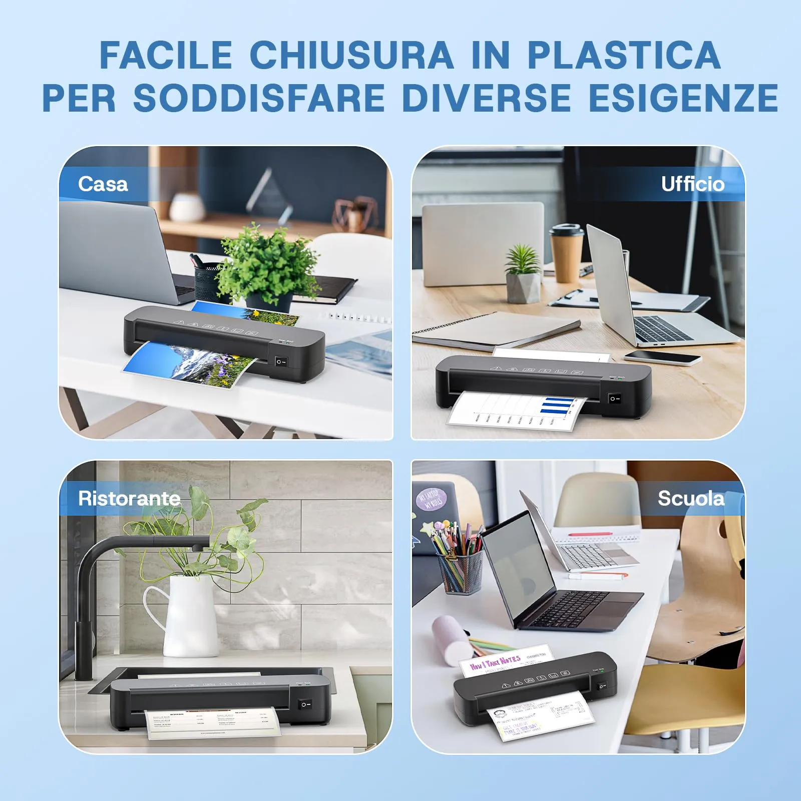 NAHKZNY Plastificatrice A4 A5 A6 con 15 Fogli di Plastificazione - immagine 8