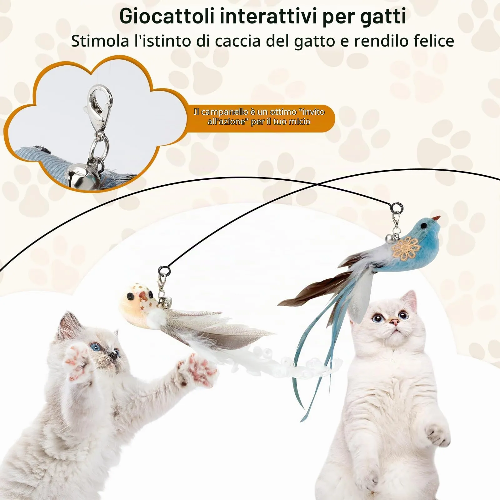 AiQInu Set 13 Pezzi Giochi per Gatti Interattivi con Ventosa e Canne da Pesca - immagine 2