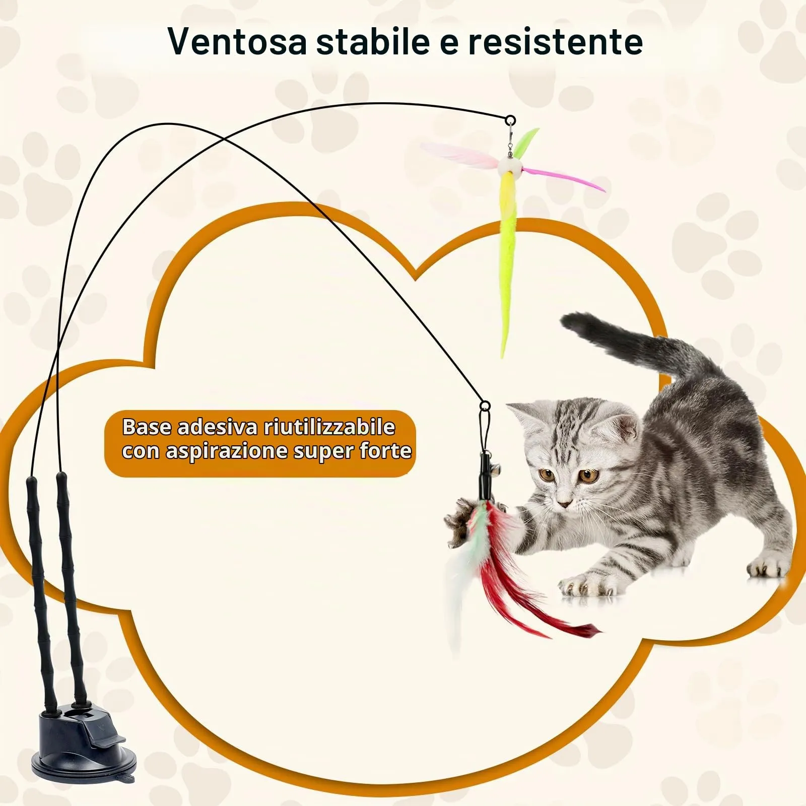 AiQInu Set 13 Pezzi Giochi per Gatti Interattivi con Ventosa e Canne da Pesca - immagine 4