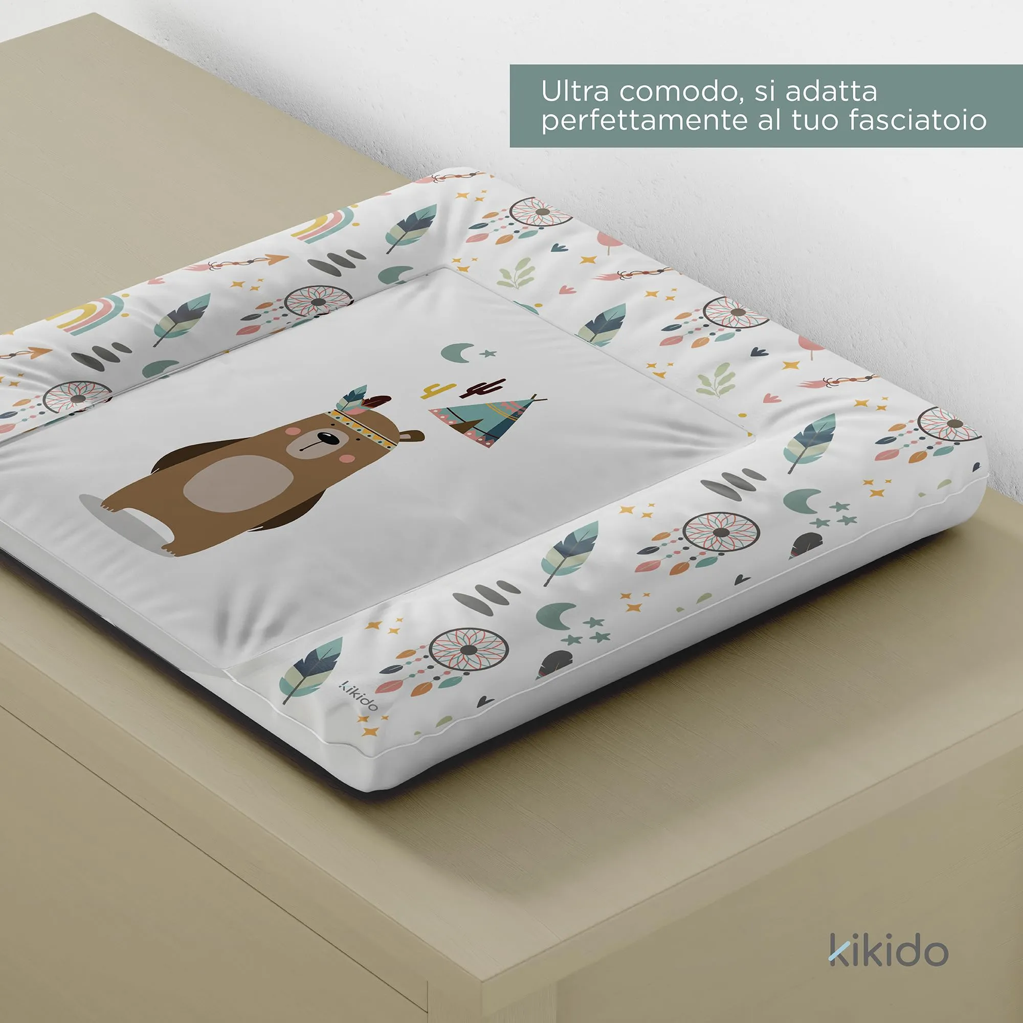 Kikido Materassino Fasciatoio Teddy 70x75 cm, Impermeabile e Lavabile - immagine 3